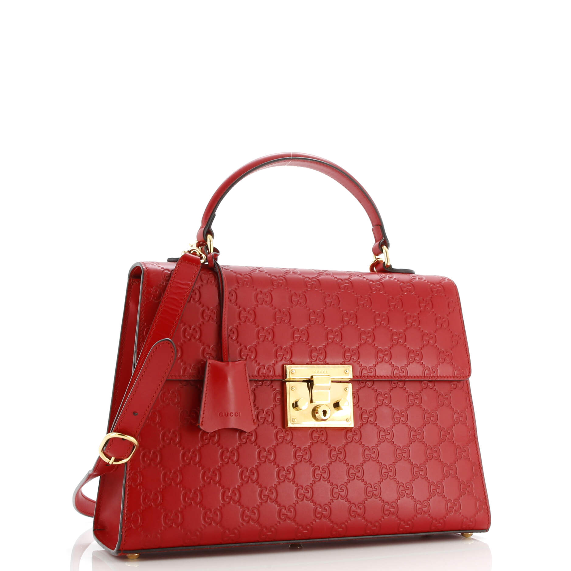 Gucci Padlock Top Handle Bag Guccissima Leather Medium