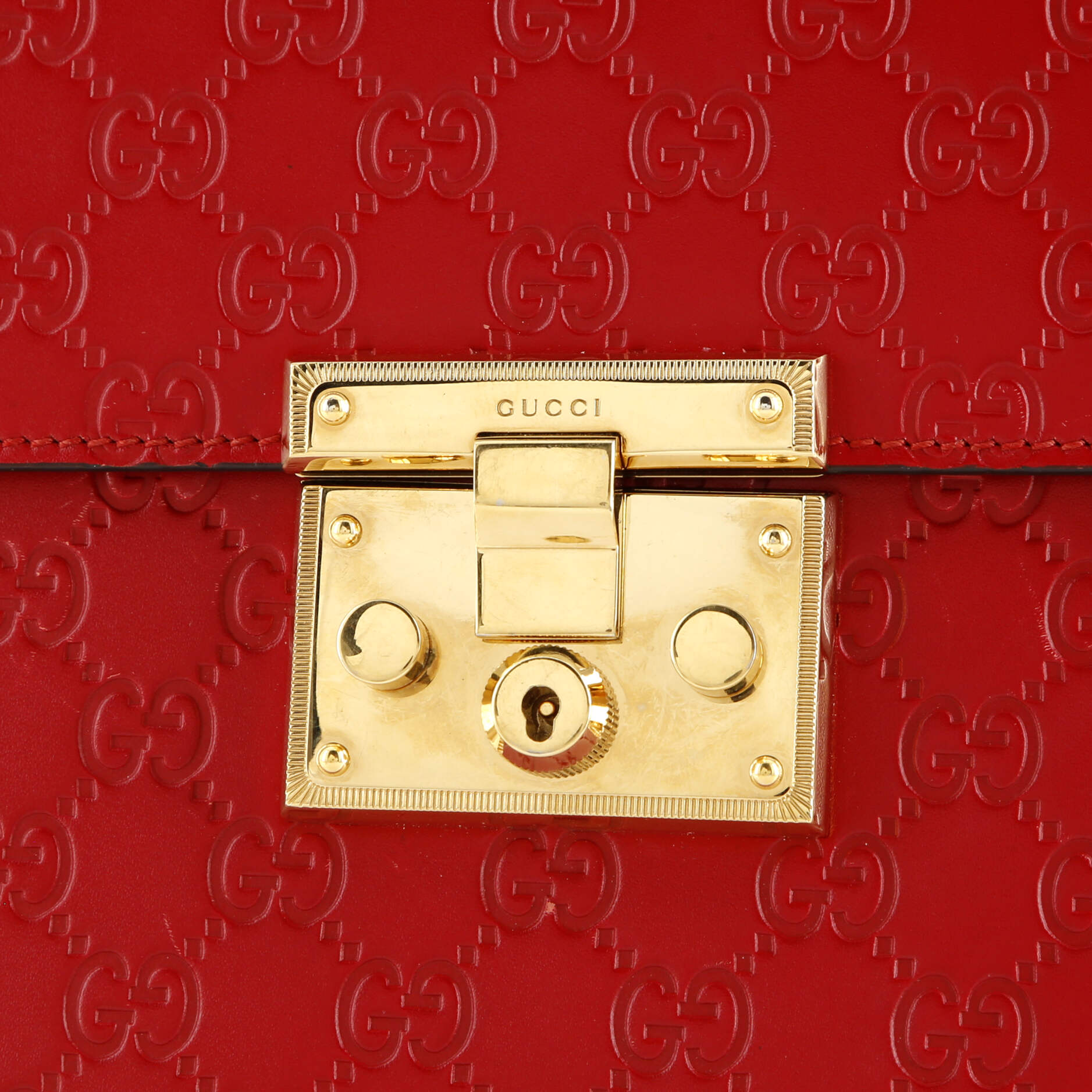 Gucci Padlock Top Handle Bag Guccissima Leather Medium