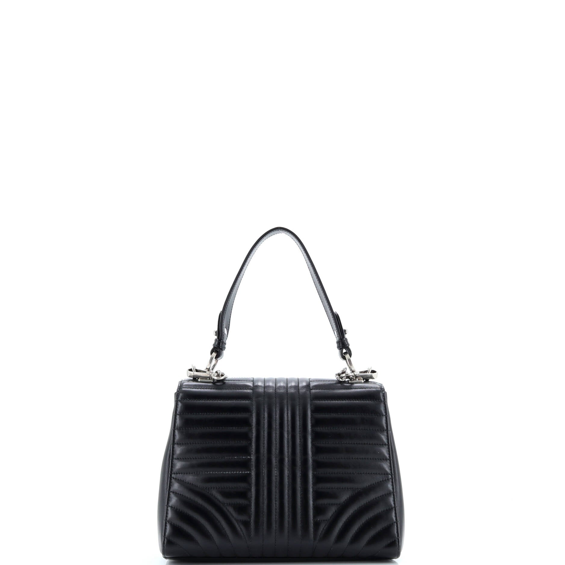 Prada Top Handle Flap Bag Diagramme Quilted Leather Small