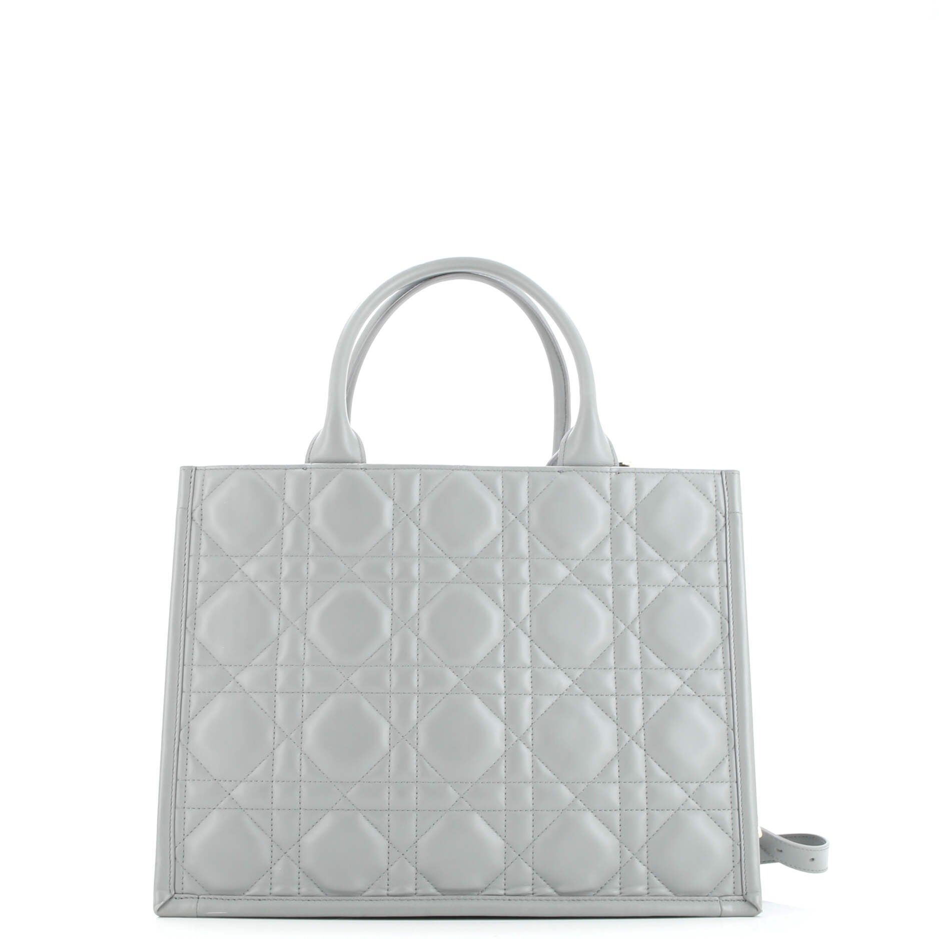 Christian Dior Book Tote with Strap Macrocannage Quilt Calfskin Large
