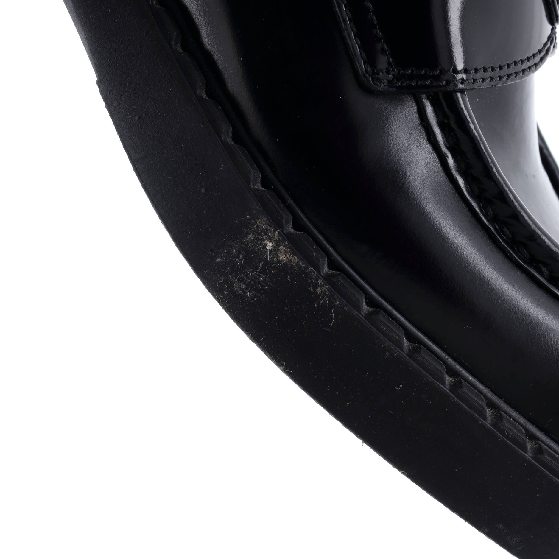 Prada Women's Triangle Logo Loafers Spazzolato Leather