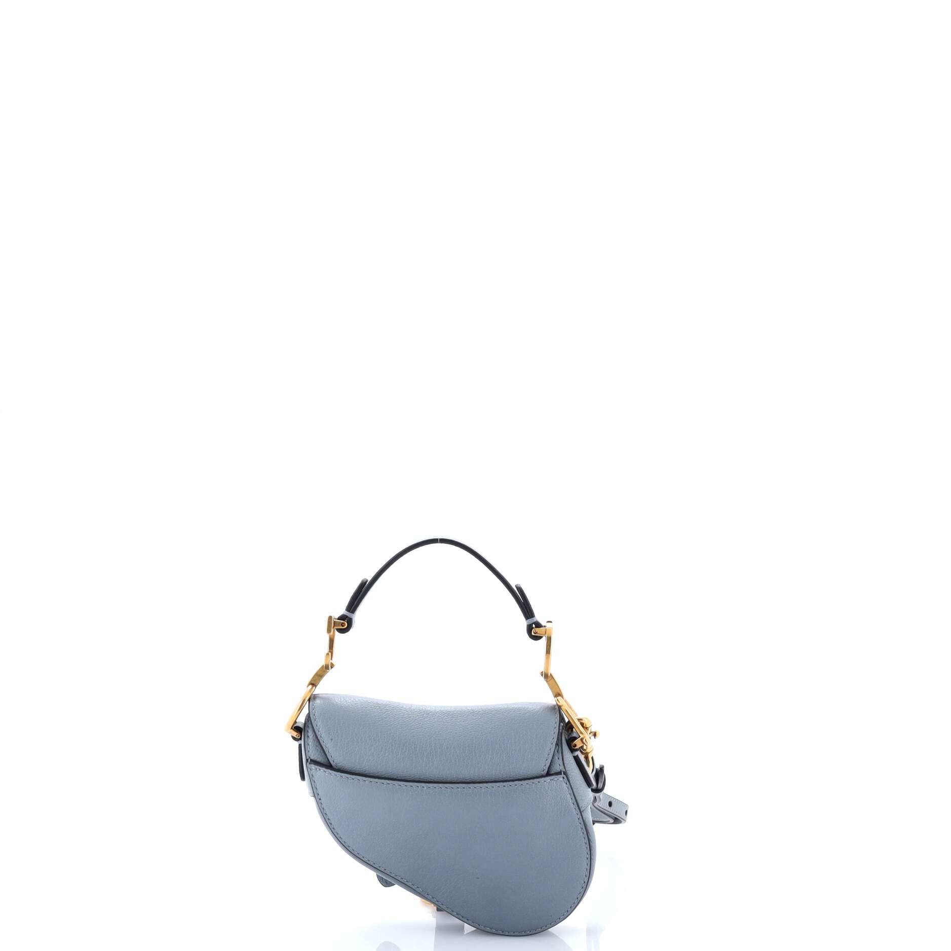 Christian Dior Saddle Handbag with Strap Leather Micro