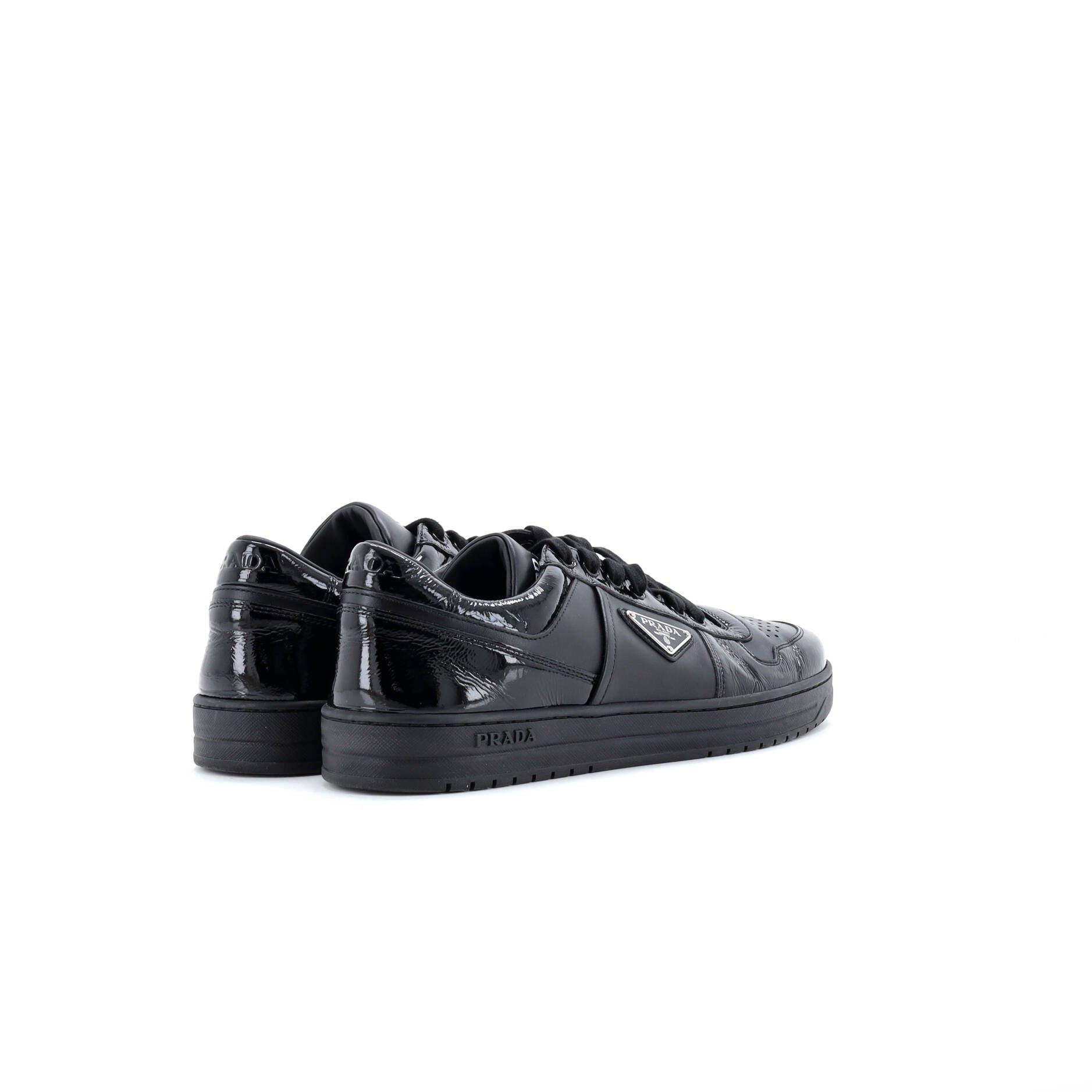 Prada Men's Downtown Low-Top Sneakers Leather and Patent