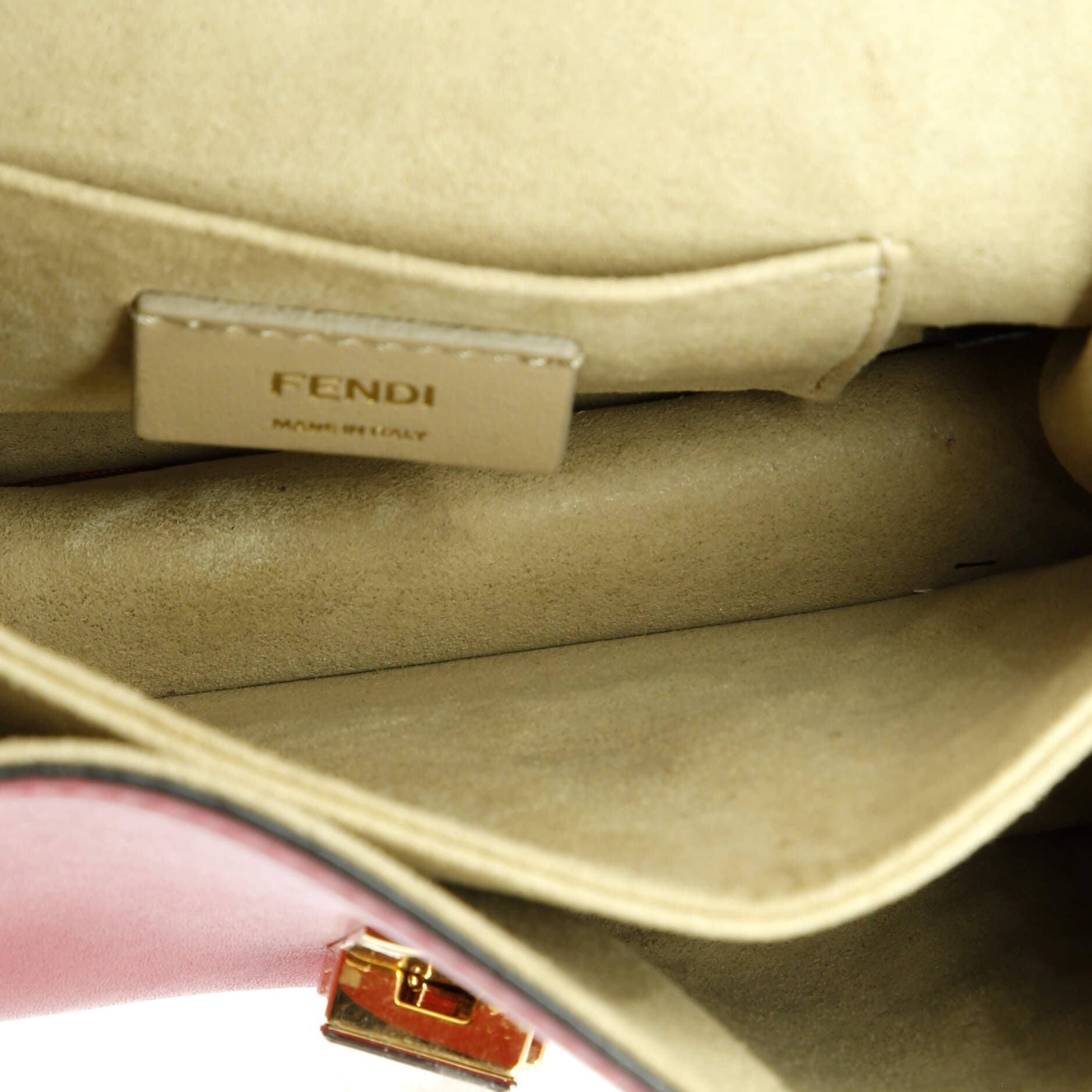 Fendi Kan I Bag Zucca Embossed Leather Small