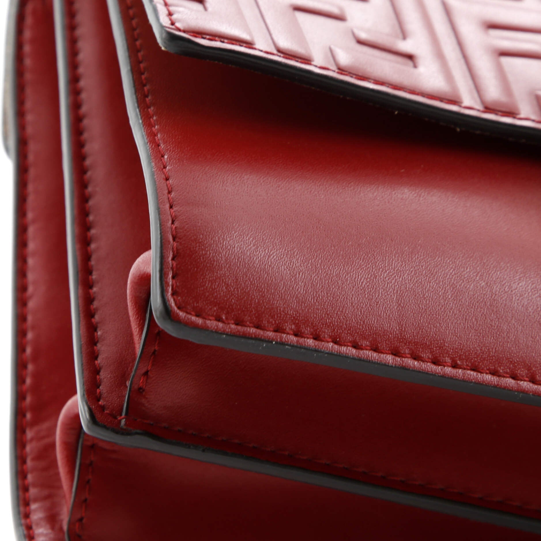 Fendi Kan I Bag Zucca Embossed Leather Small
