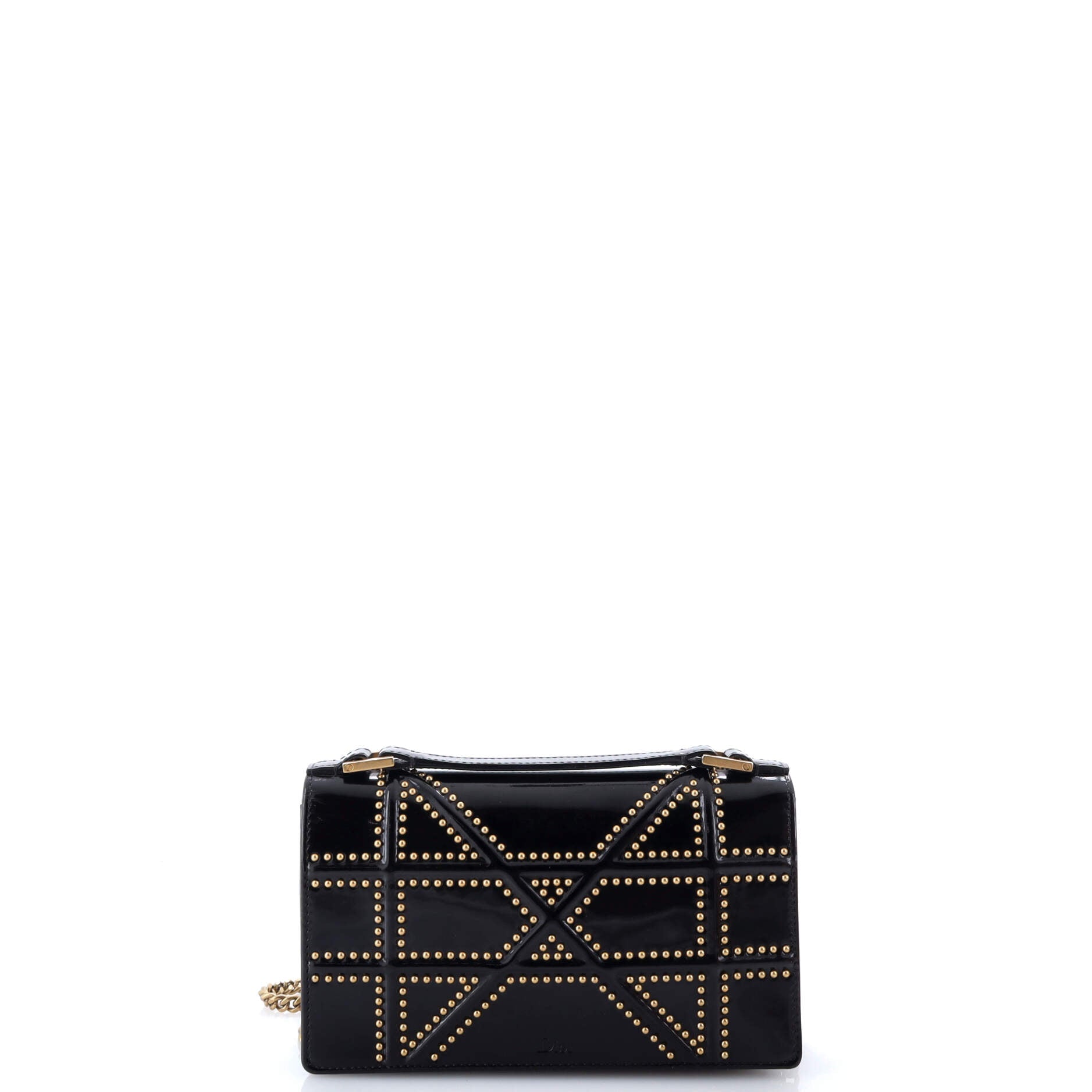 Christian Dior Diorama Flap Bag Studded Patent Small
