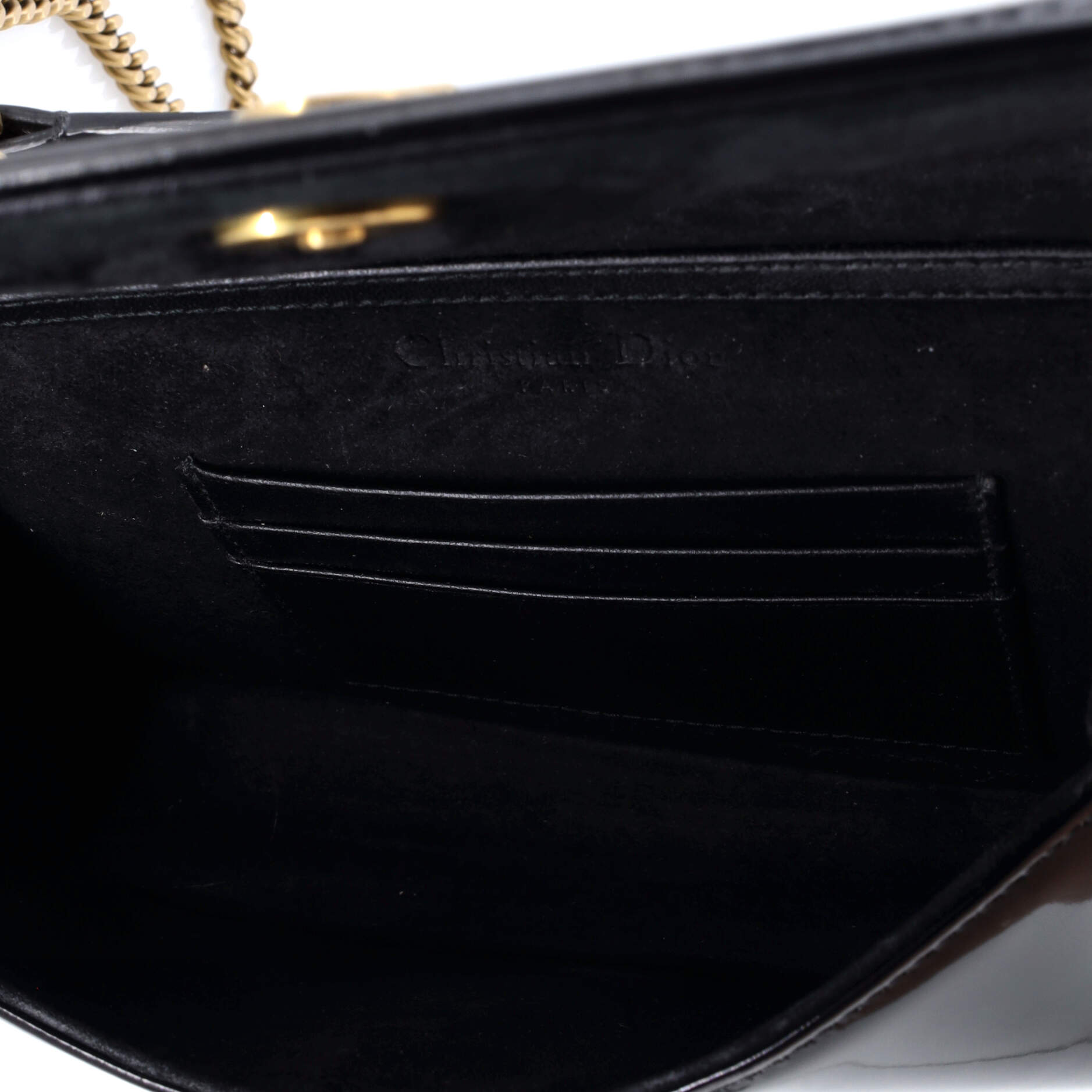 Christian Dior Diorama Flap Bag Studded Patent Small