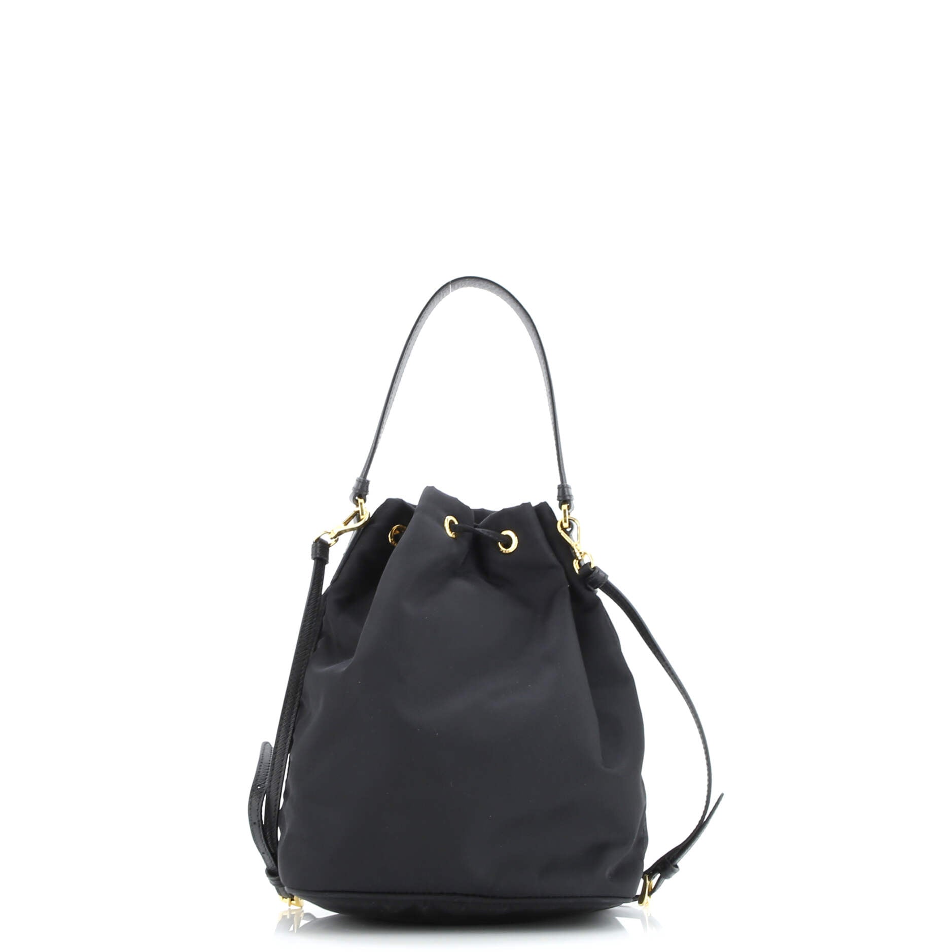 Prada Duet Drawstring Bucket Bag Tessuto Small