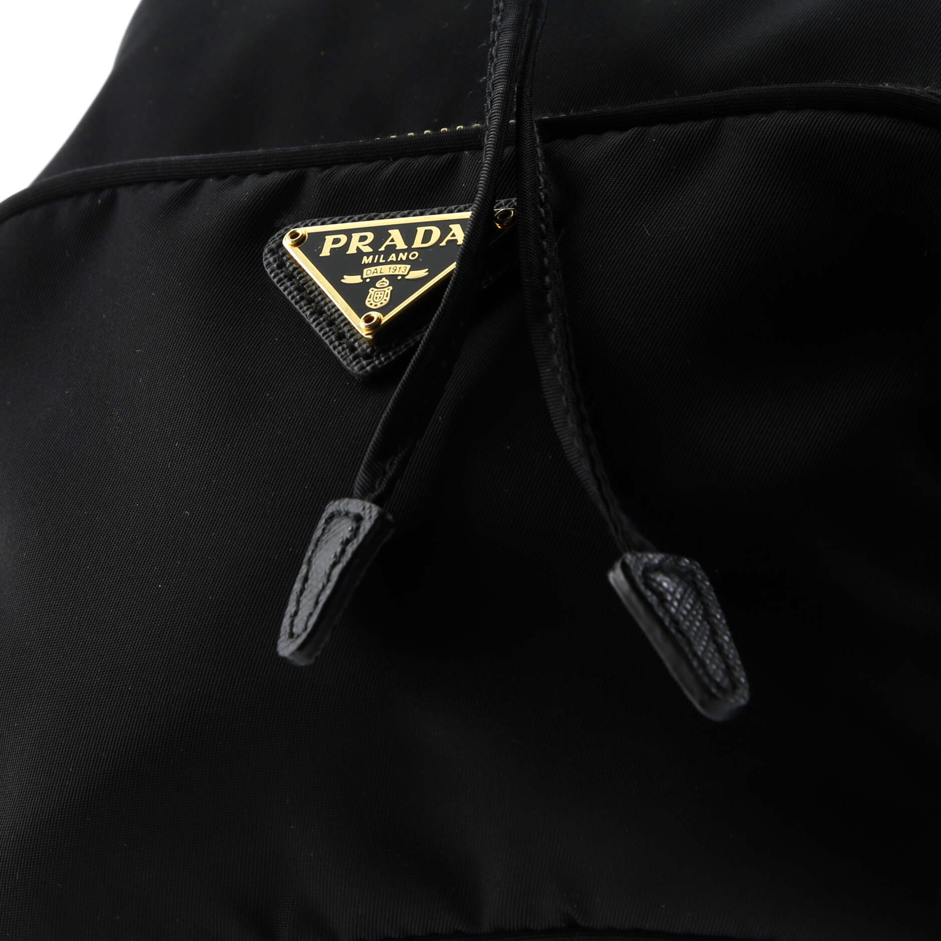 Prada Duet Drawstring Bucket Bag Tessuto Small