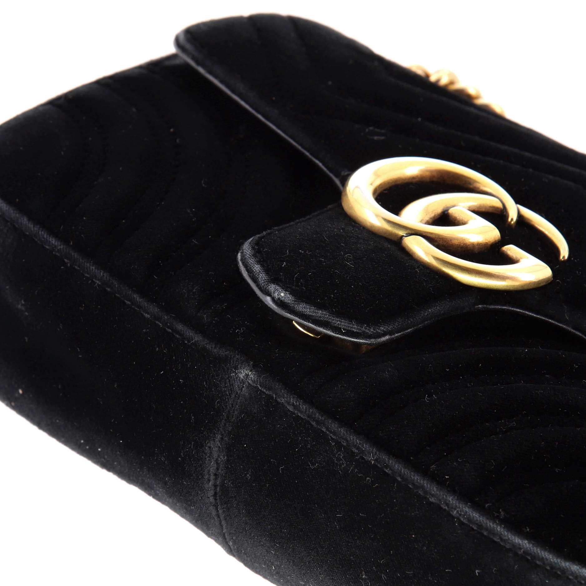 Gucci GG Marmont Flap Bag Matelasse Velvet Mini
