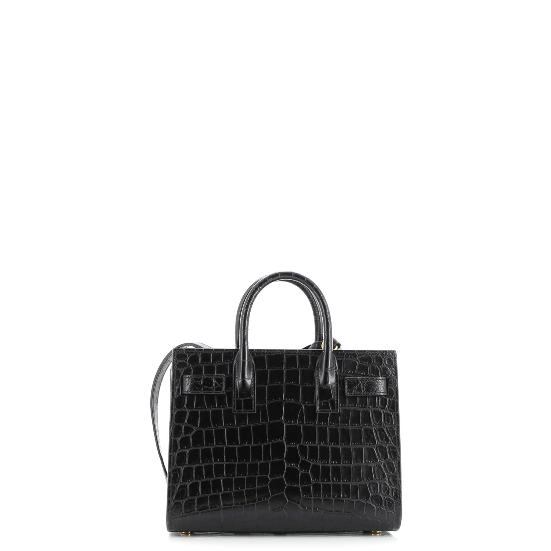 Saint Laurent Sac de Jour NM Bag Crocodile Embossed Leather Nano