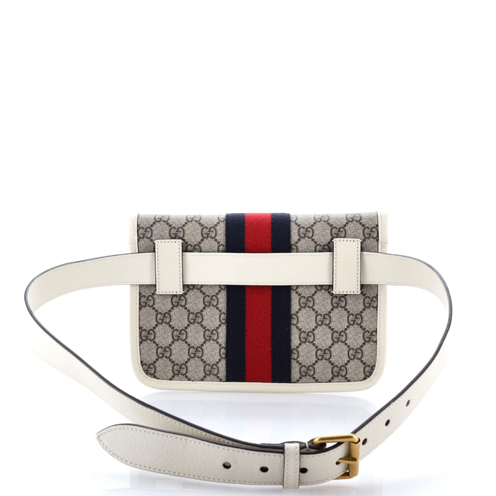 Gucci Ophidia Flap Belt Bag GG Coated Canvas with Leather