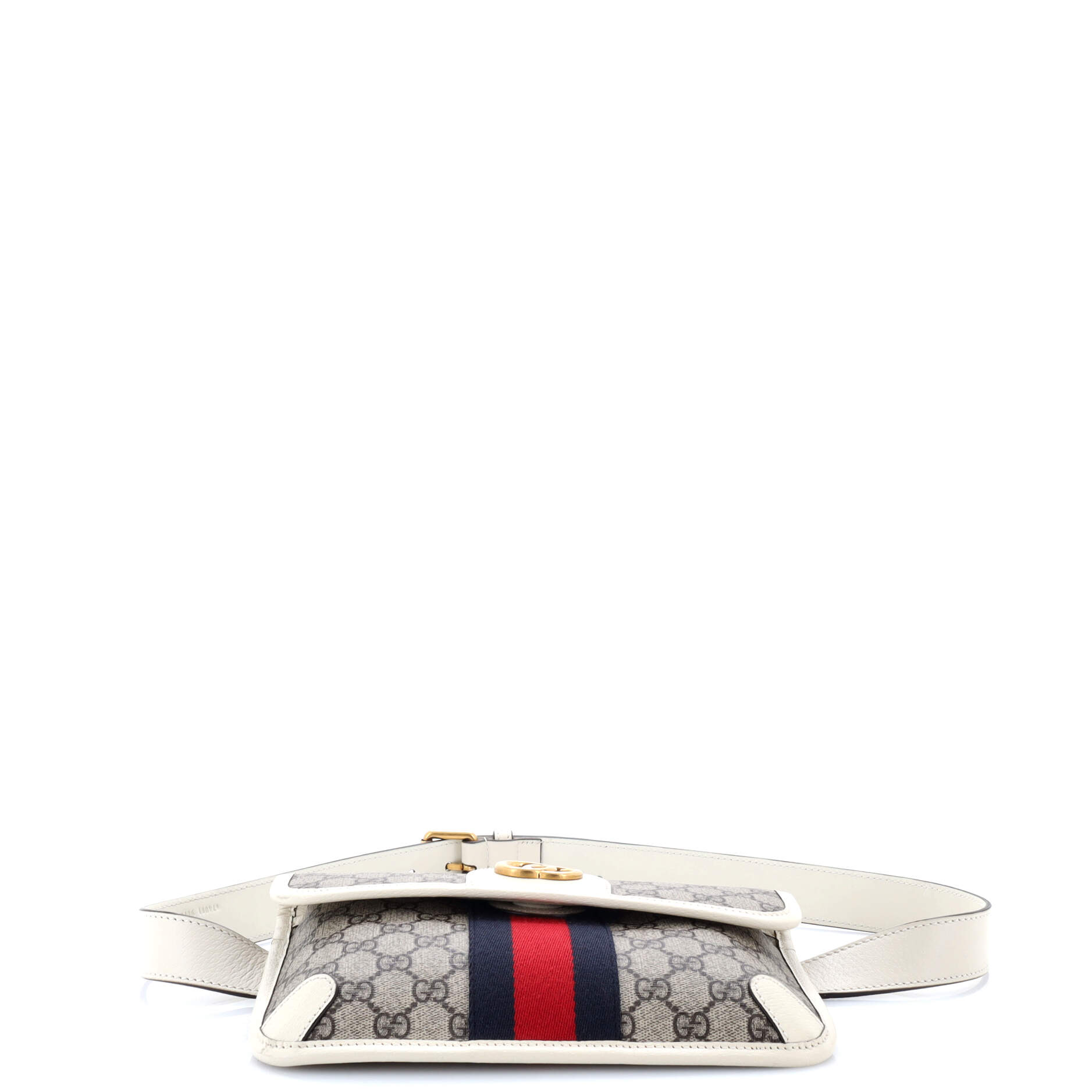Gucci Ophidia Flap Belt Bag GG Coated Canvas with Leather