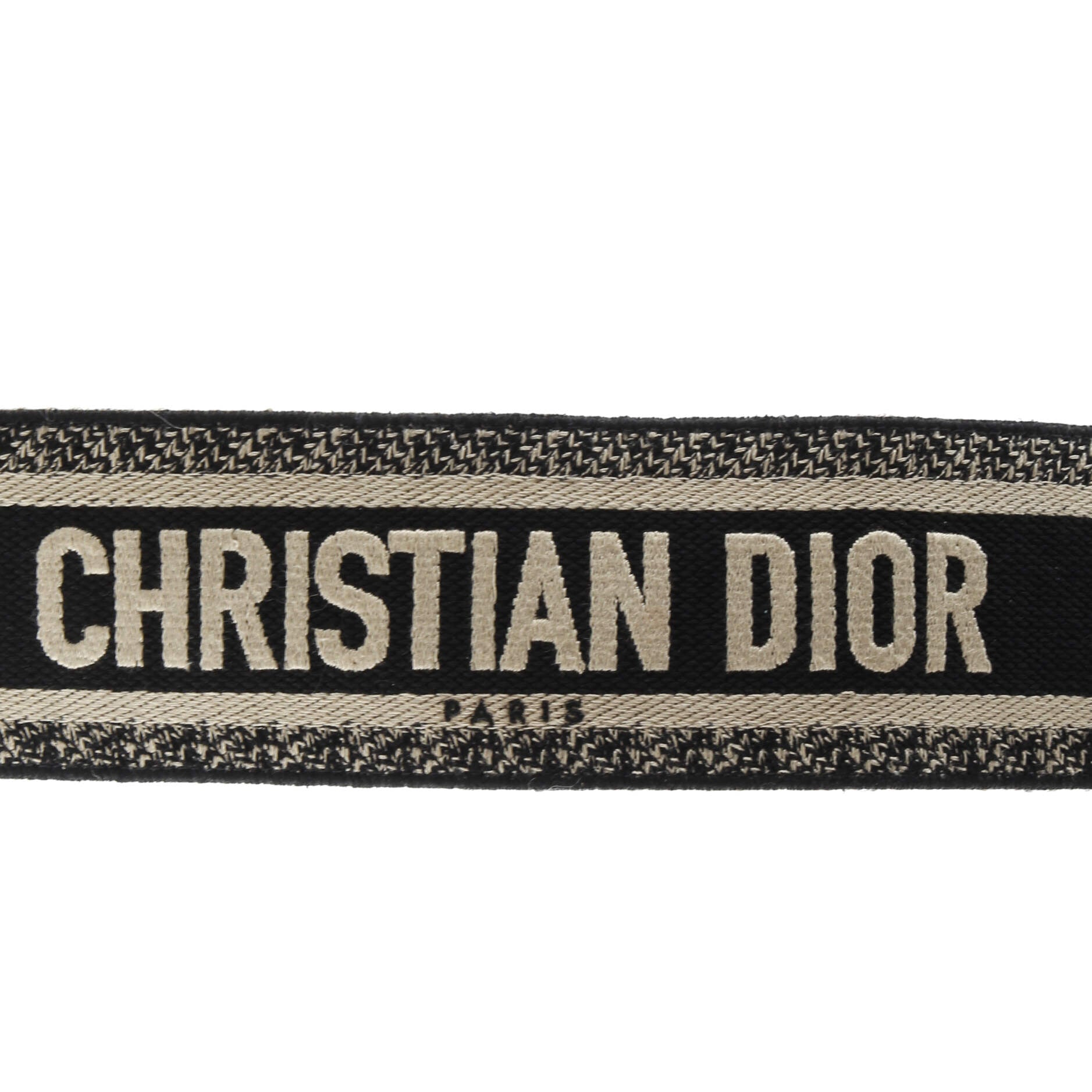 Christian Dior Logo Shoulder Strap Embroidered Canvas