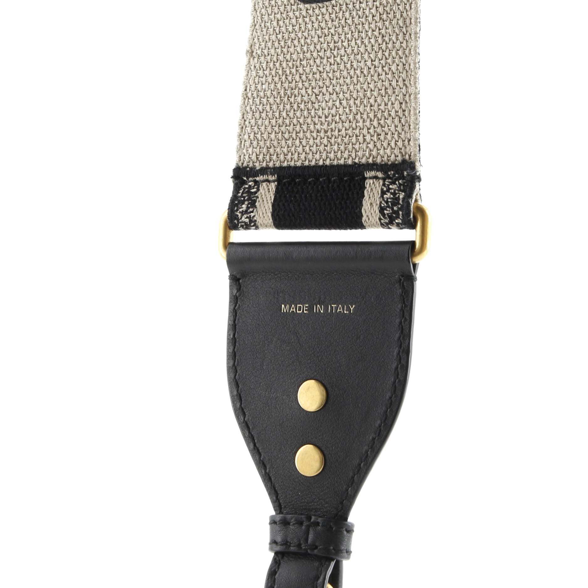 Christian Dior Logo Shoulder Strap Embroidered Canvas
