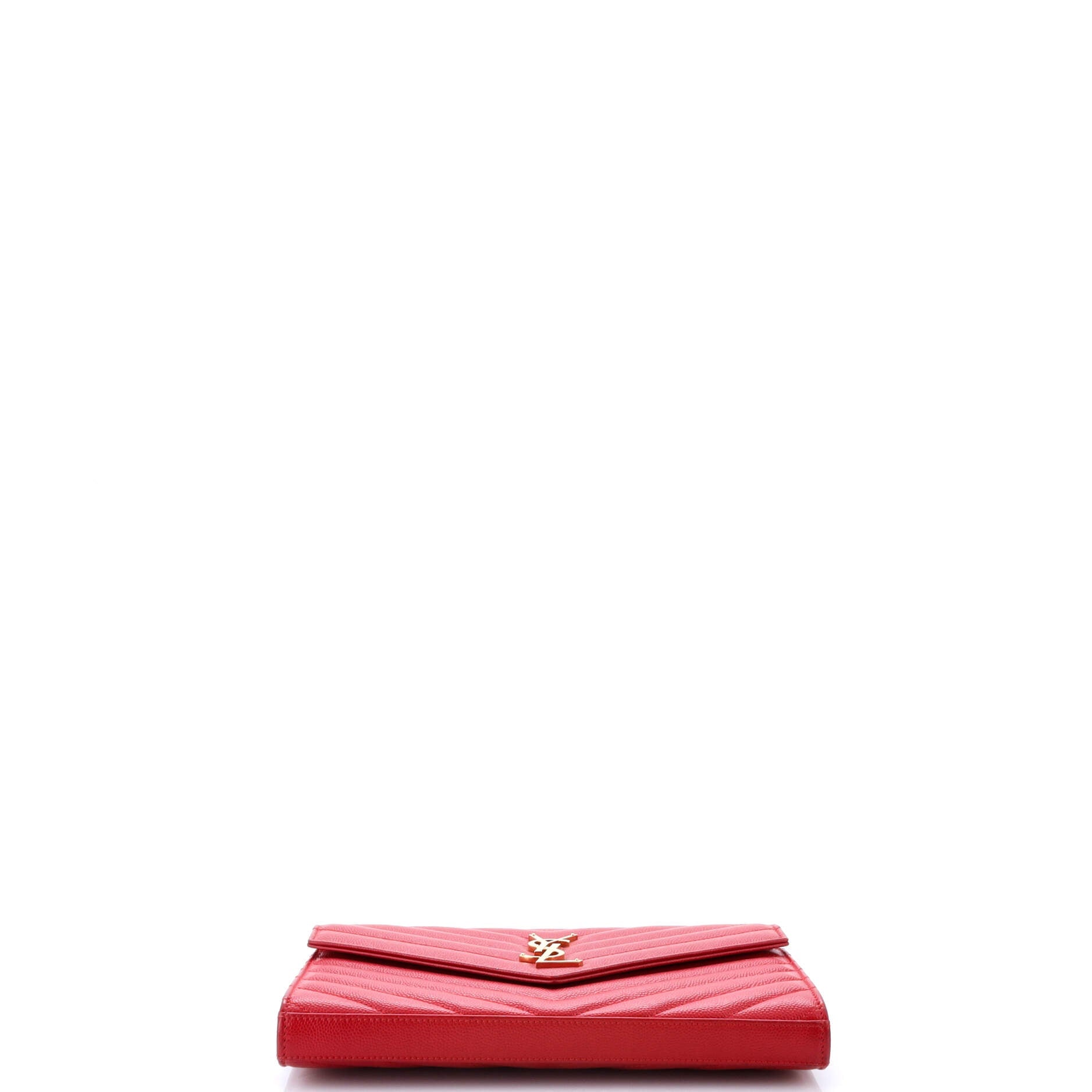 Saint Laurent Classic Monogram Wallet on Chain Matelasse Chevron Leather Medium