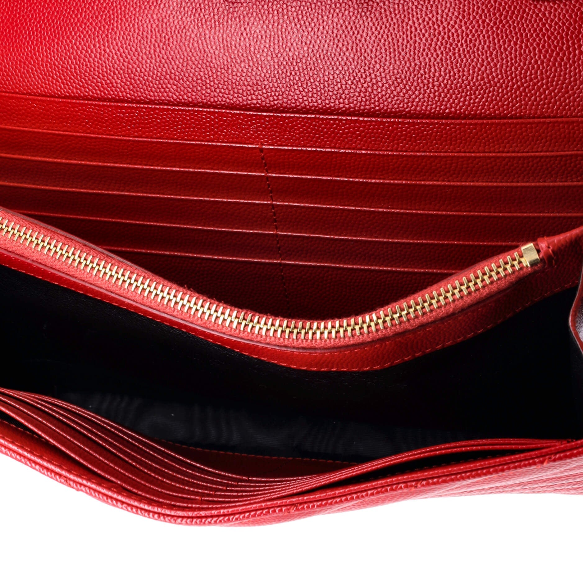 Saint Laurent Classic Monogram Wallet on Chain Matelasse Chevron Leather Medium
