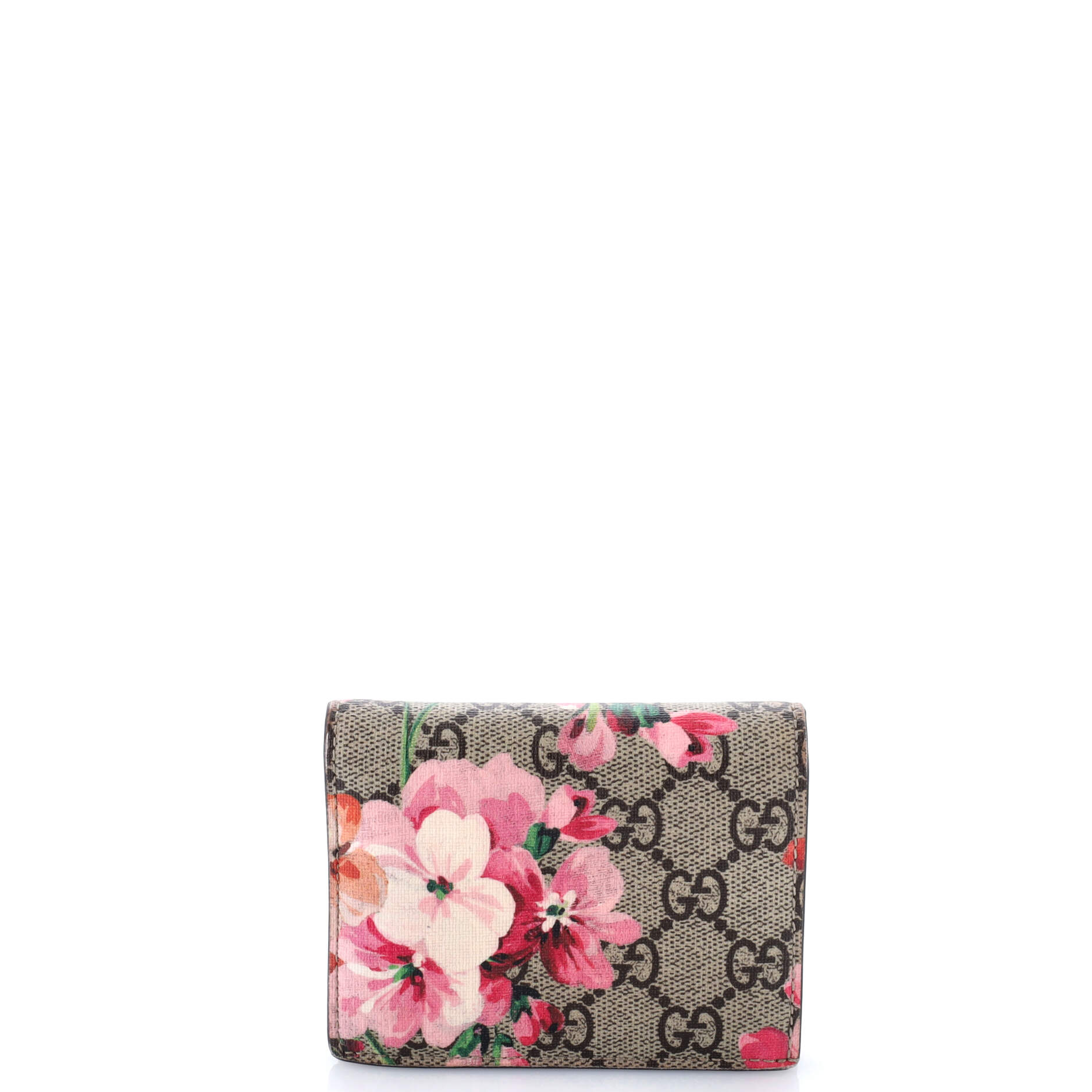 Gucci Flap Card Case Blooms Print GG Coated Canvas