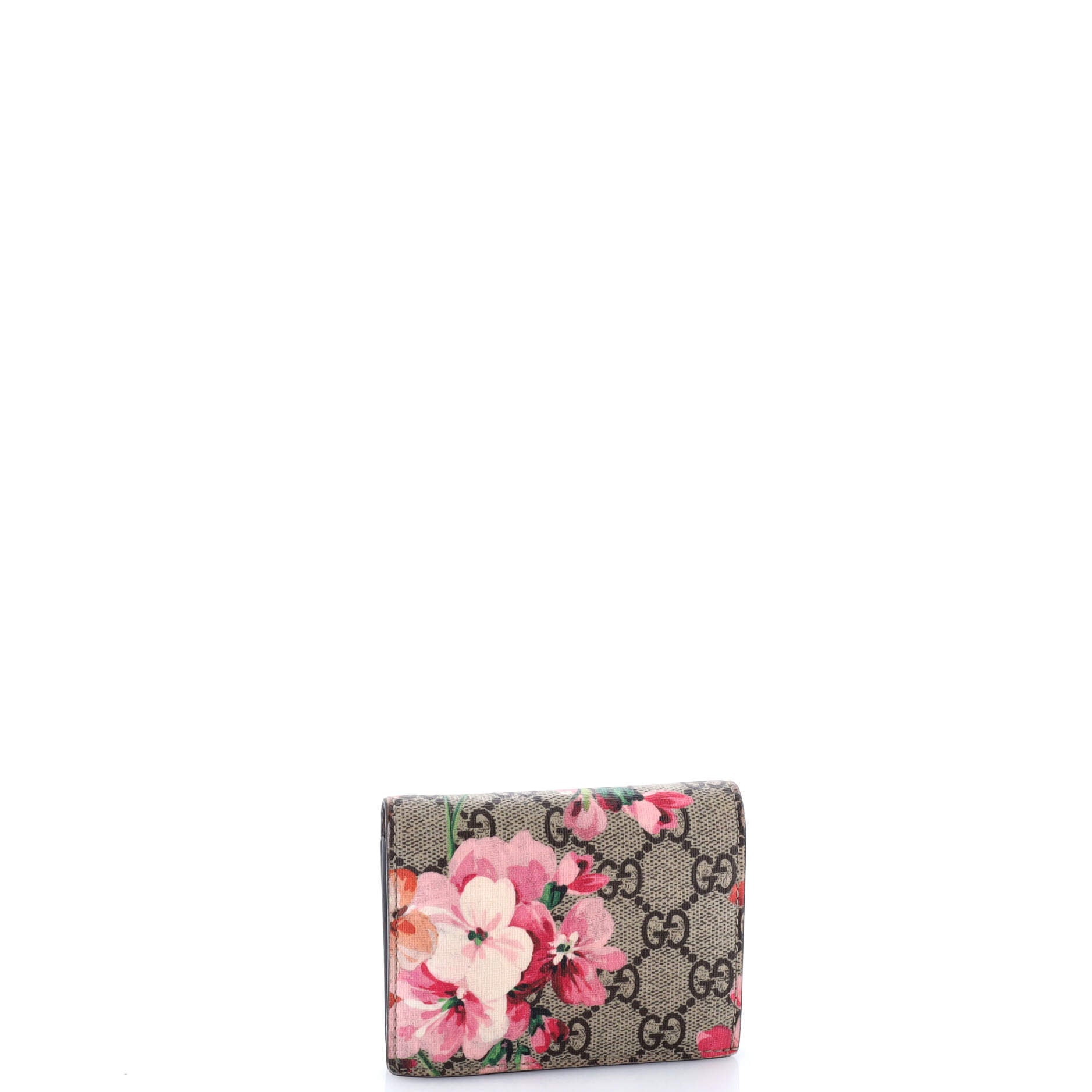 Gucci Flap Card Case Blooms Print GG Coated Canvas