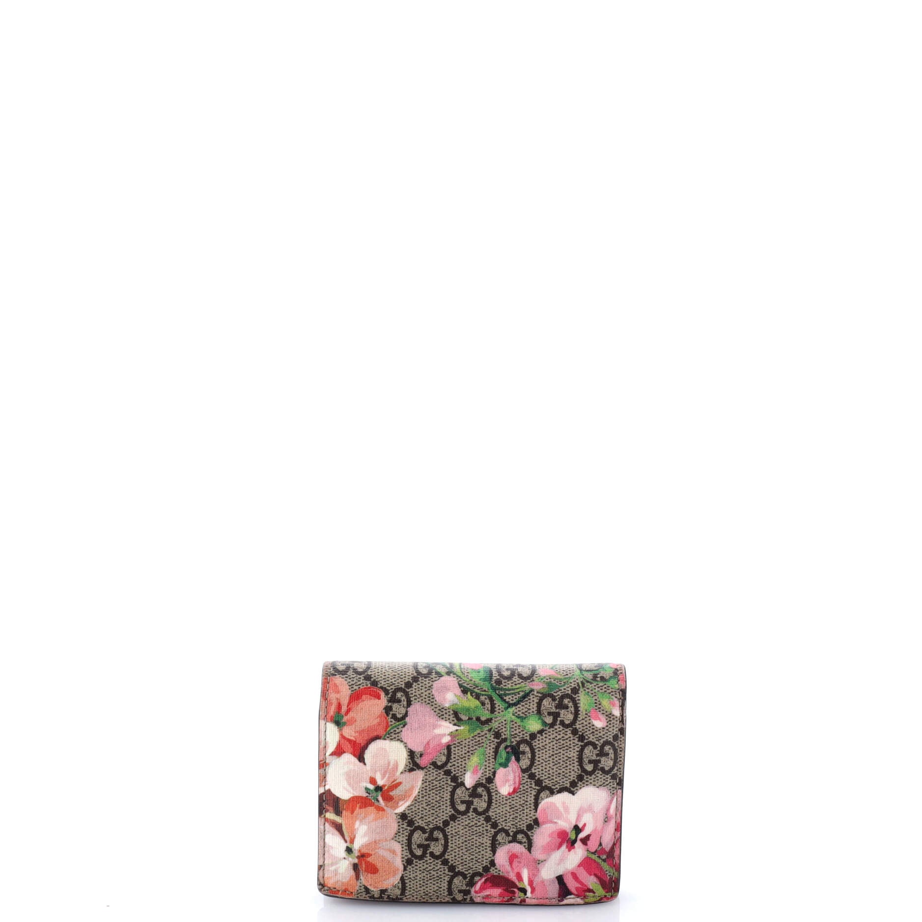 Gucci Flap Card Case Blooms Print GG Coated Canvas