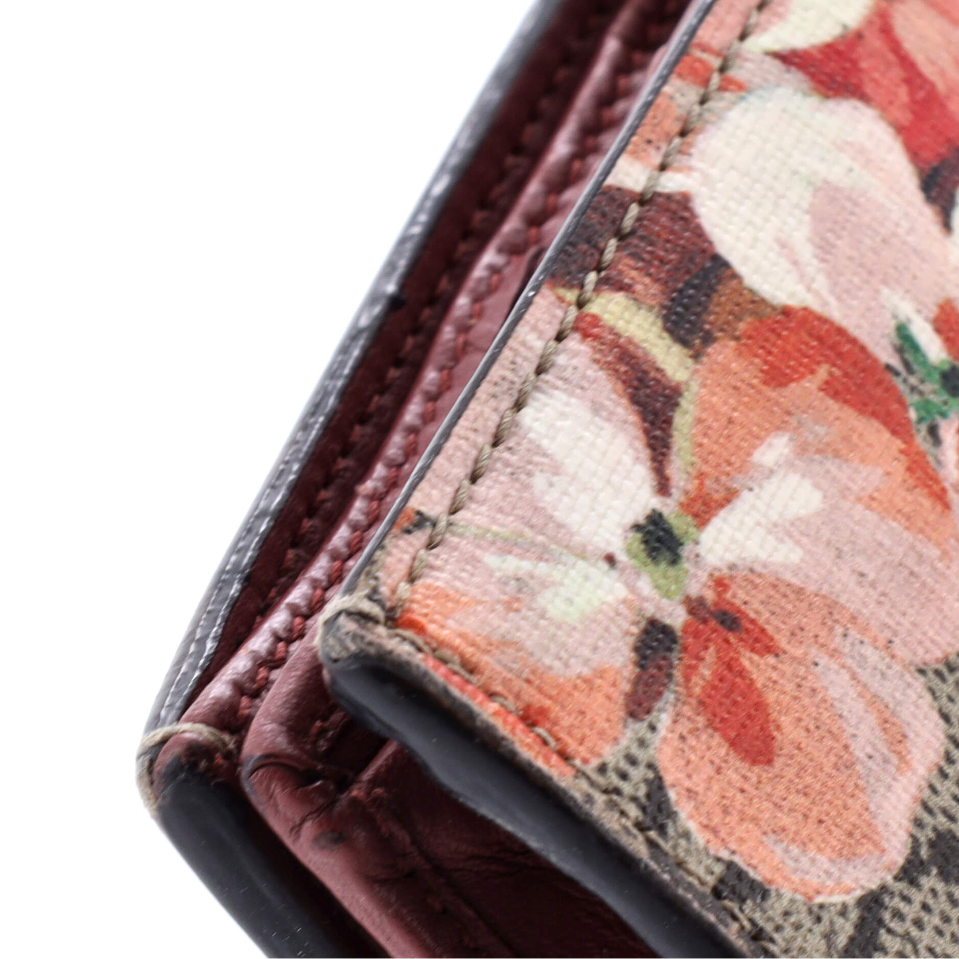 Gucci Flap Card Case Blooms Print GG Coated Canvas