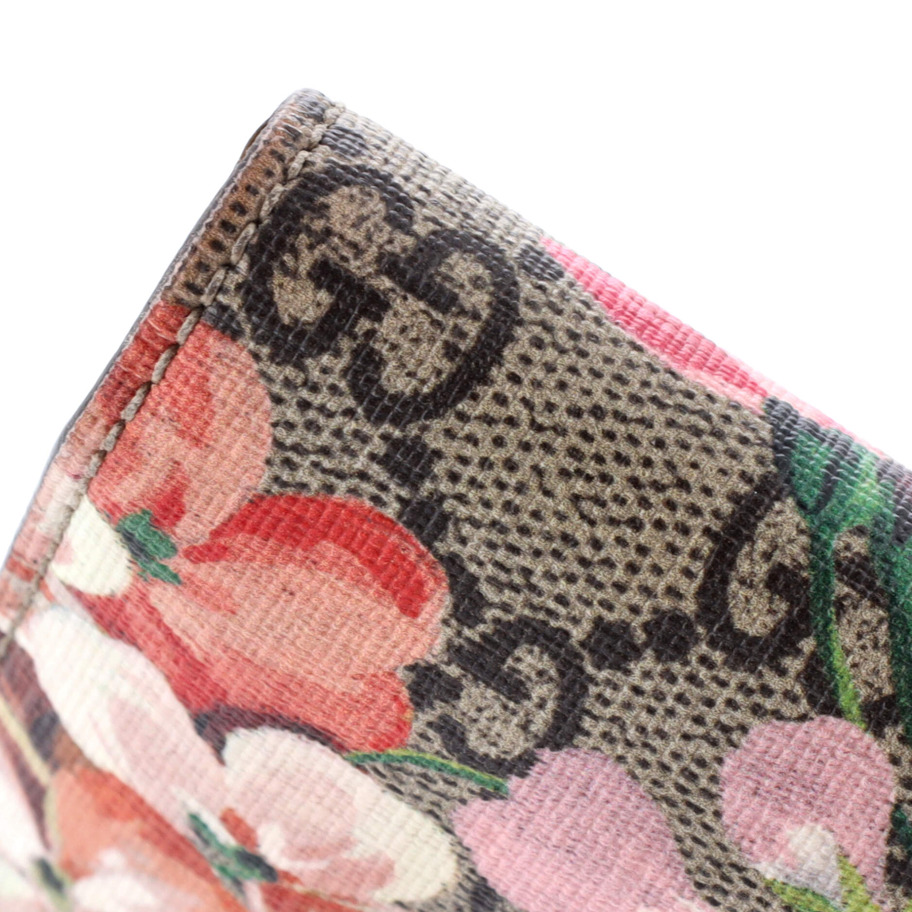 Gucci Flap Card Case Blooms Print GG Coated Canvas