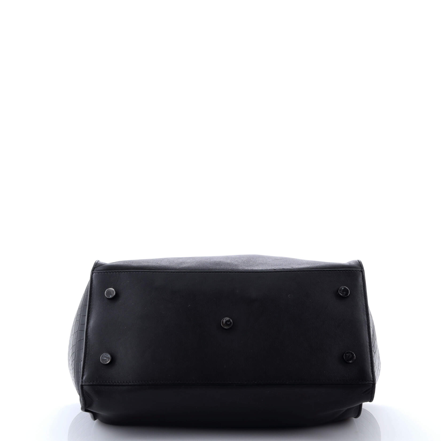 Saint Laurent Monogram Cabas Downtown Leather with Crocodile Embossed Leather Small