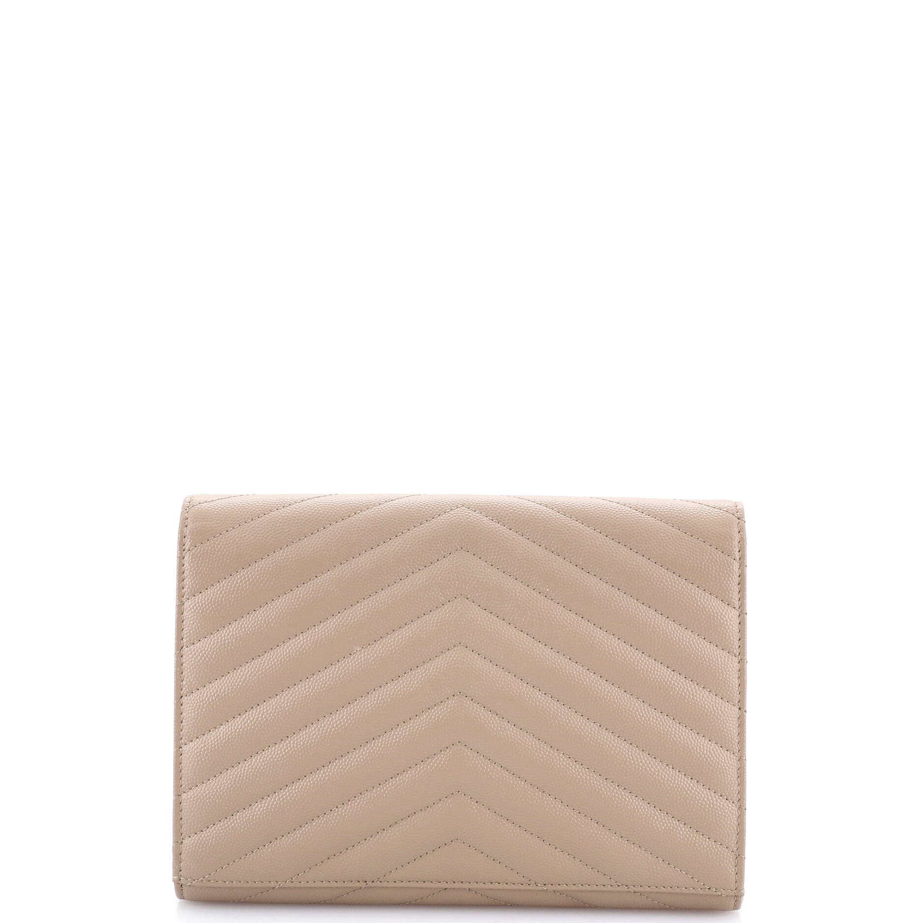 Saint Laurent Classic Monogram Envelope Wristlet Clutch Matelasse Chevron Leather
