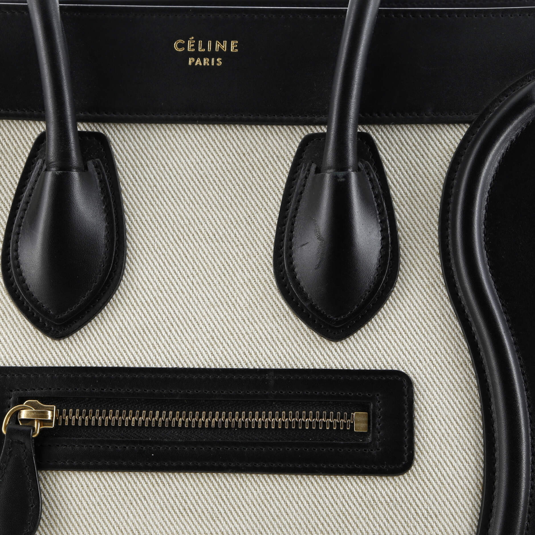 Celine Tricolor Luggage Bag Canvas and Leather Micro
