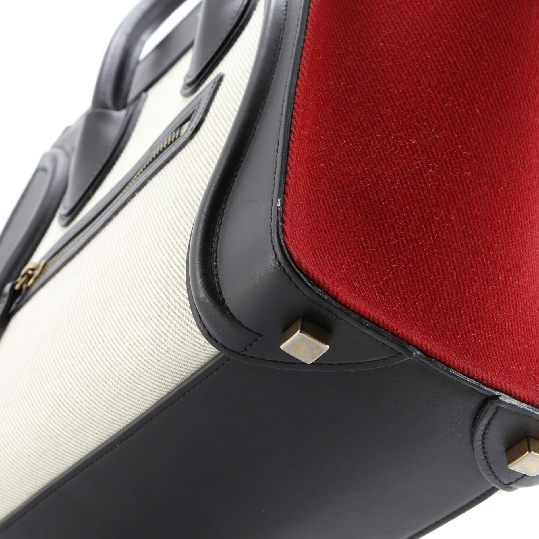 Celine Tricolor Luggage Bag Canvas and Leather Micro