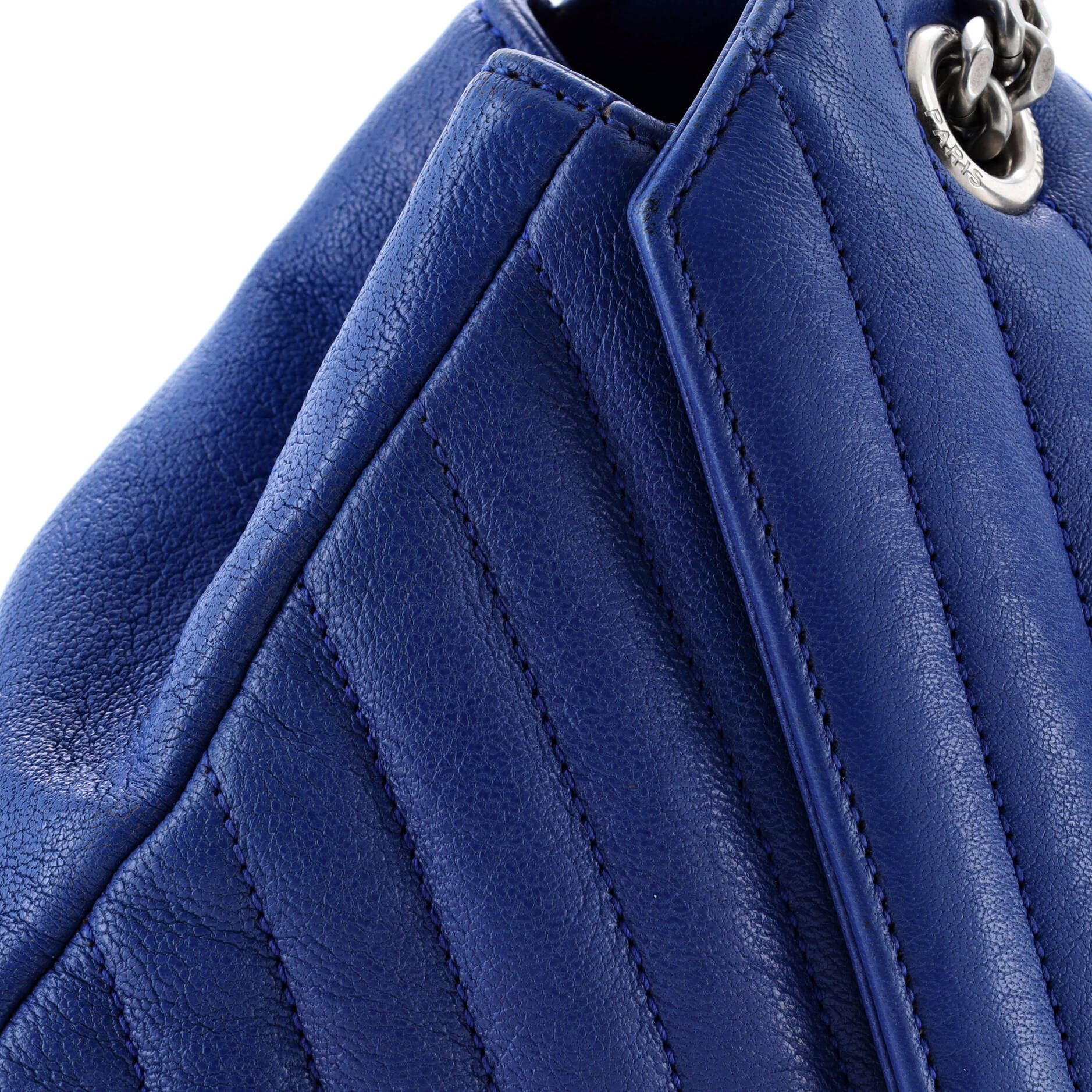 Saint Laurent Classic Monogram Slouchy Envelope Satchel Matelasse Chevron Leather Medium