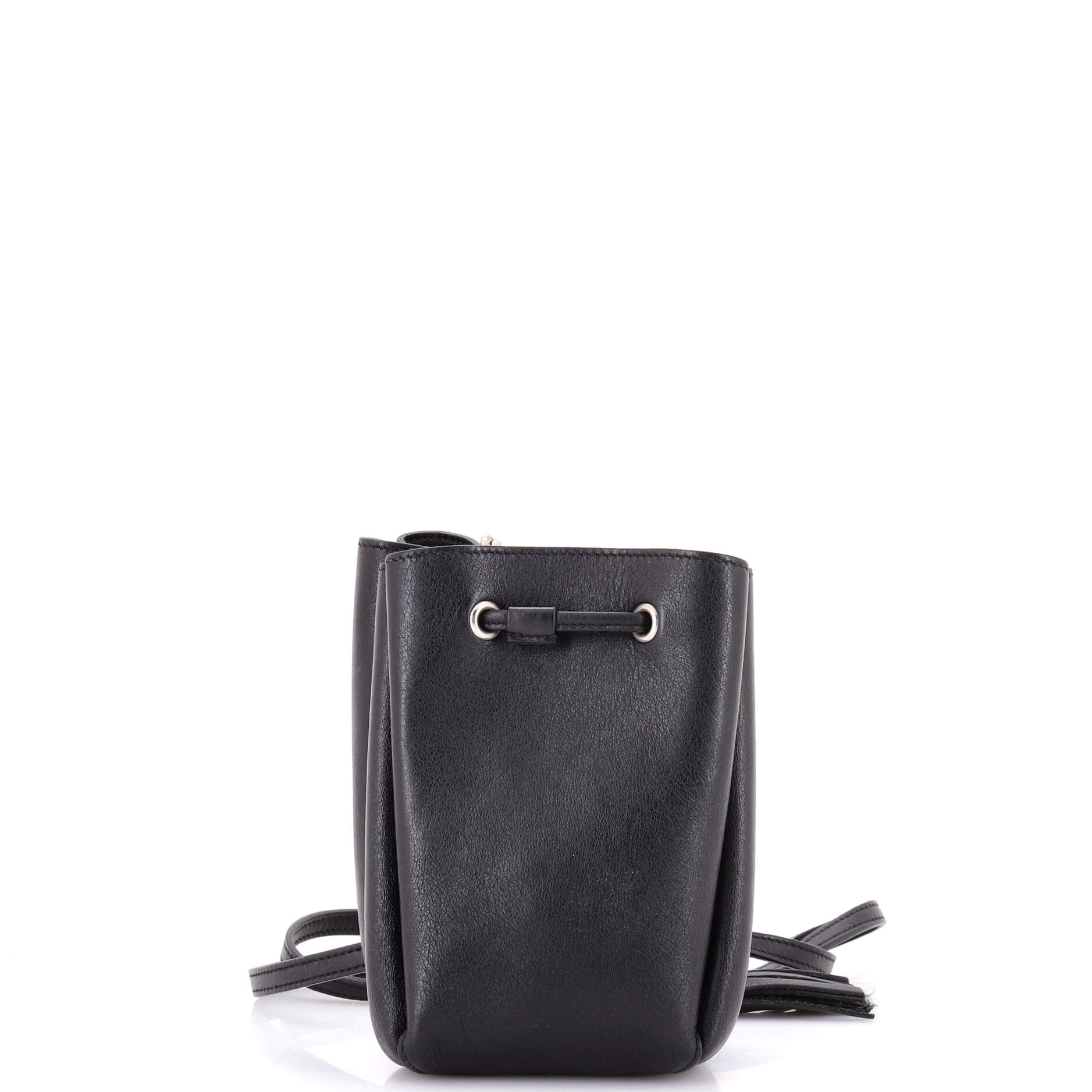 Saint Laurent Monogram Bourse Bucket Bag Embellished Leather Mini