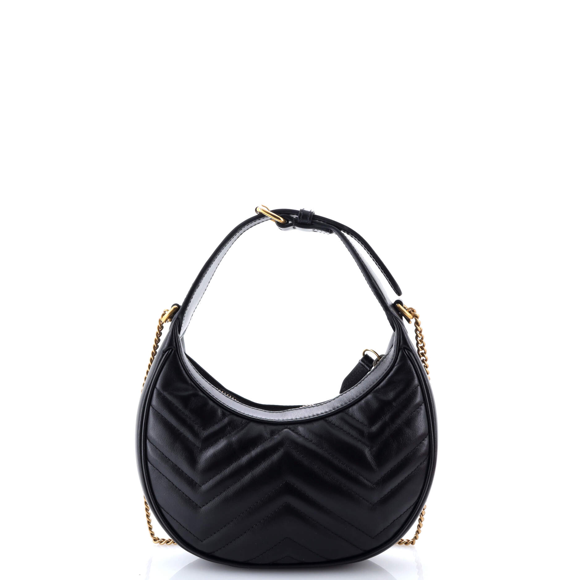 Gucci GG Marmont Half Moon Hobo Matelasse Leather Mini