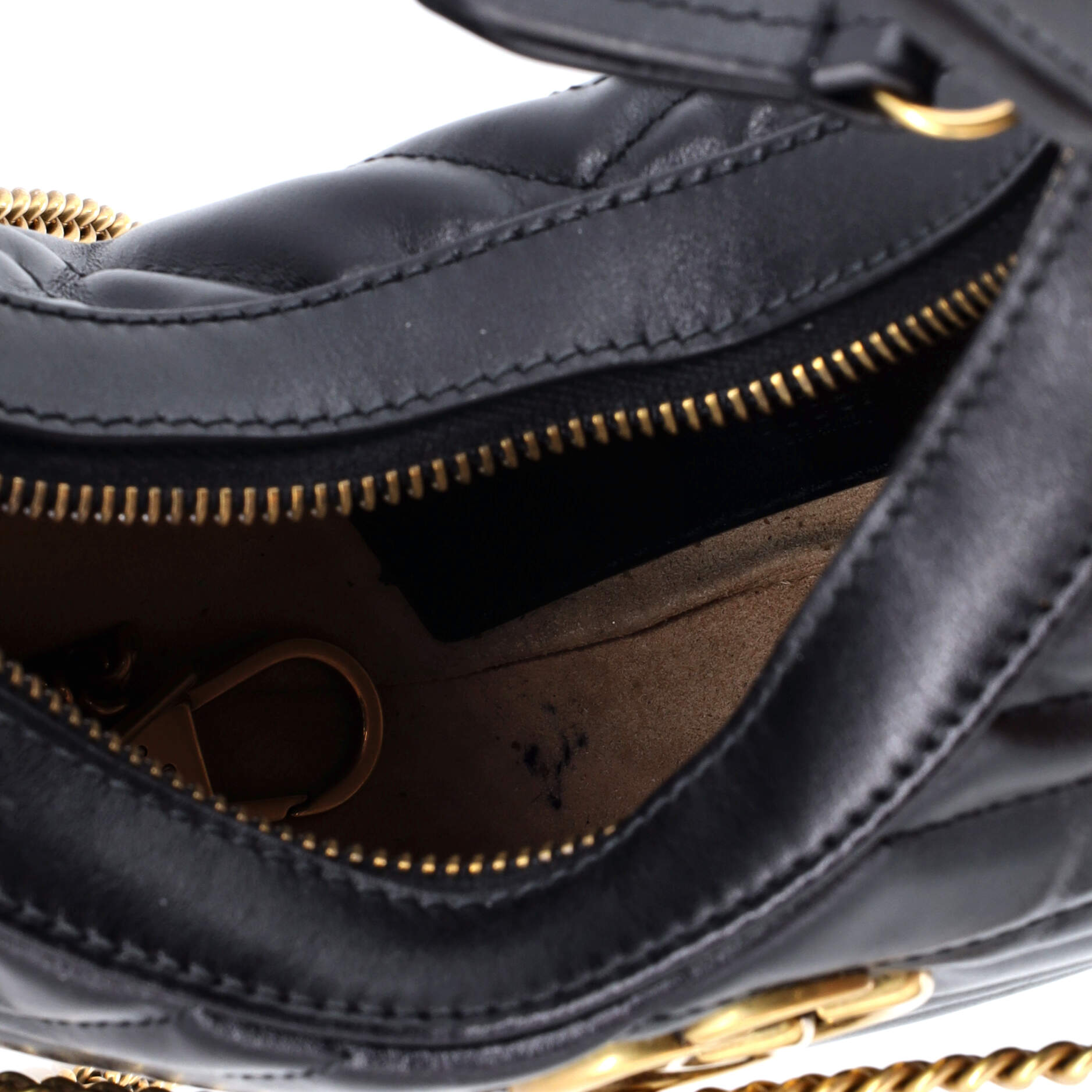 Gucci GG Marmont Half Moon Hobo Matelasse Leather Mini