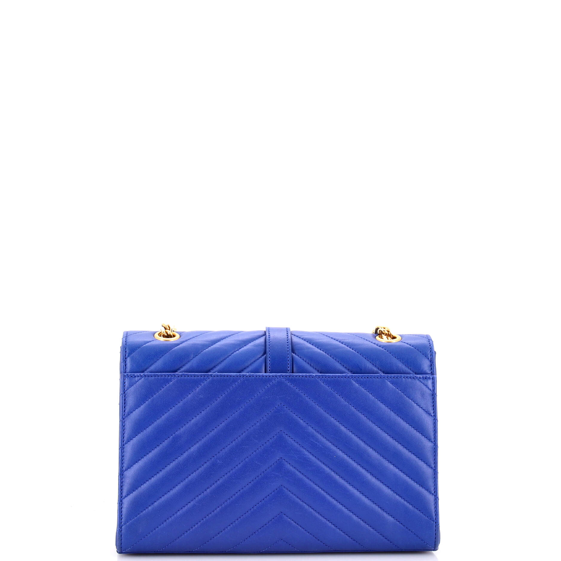 Saint Laurent Classic Monogram Envelope Satchel Matelasse Chevron Leather Medium