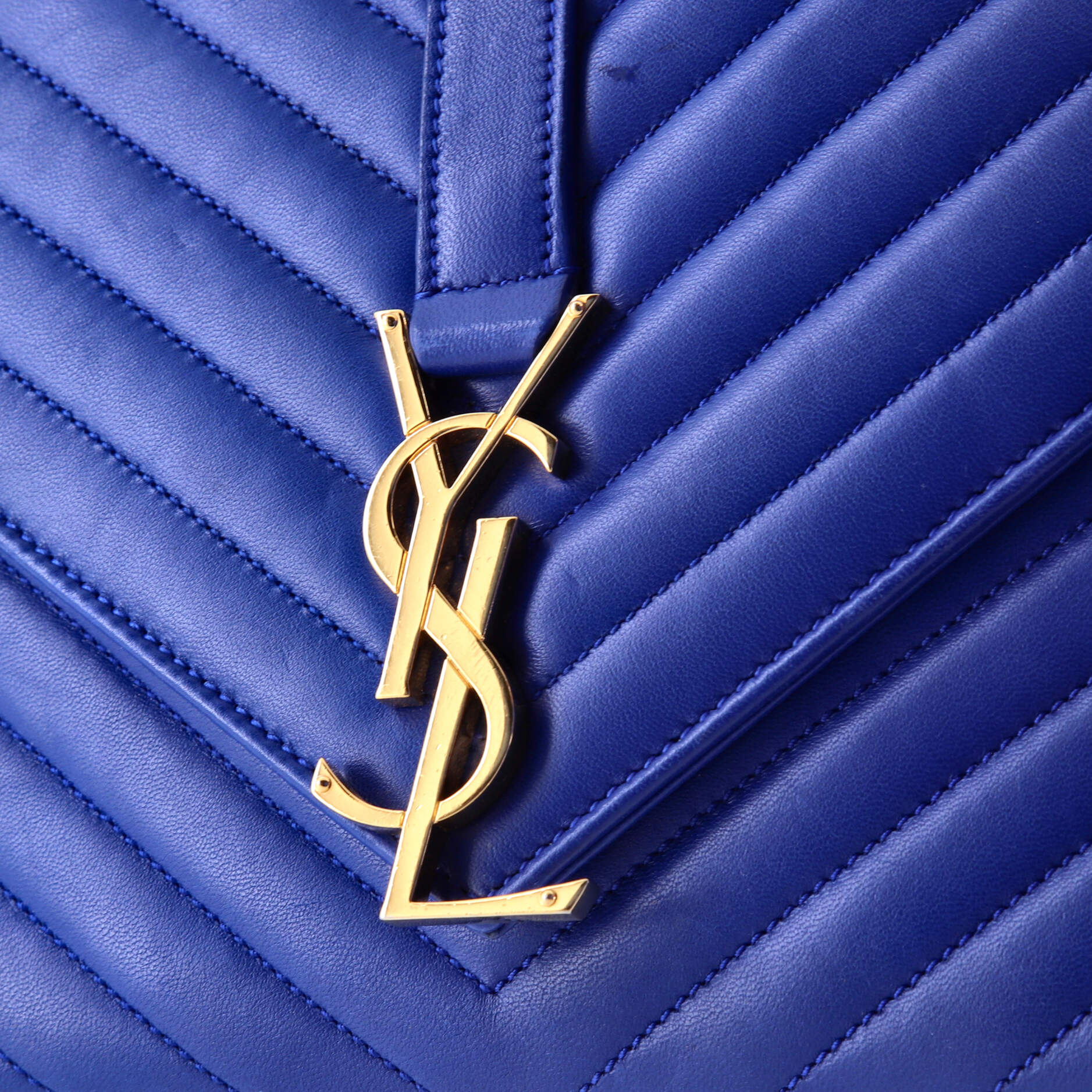 Saint Laurent Classic Monogram Envelope Satchel Matelasse Chevron Leather Medium
