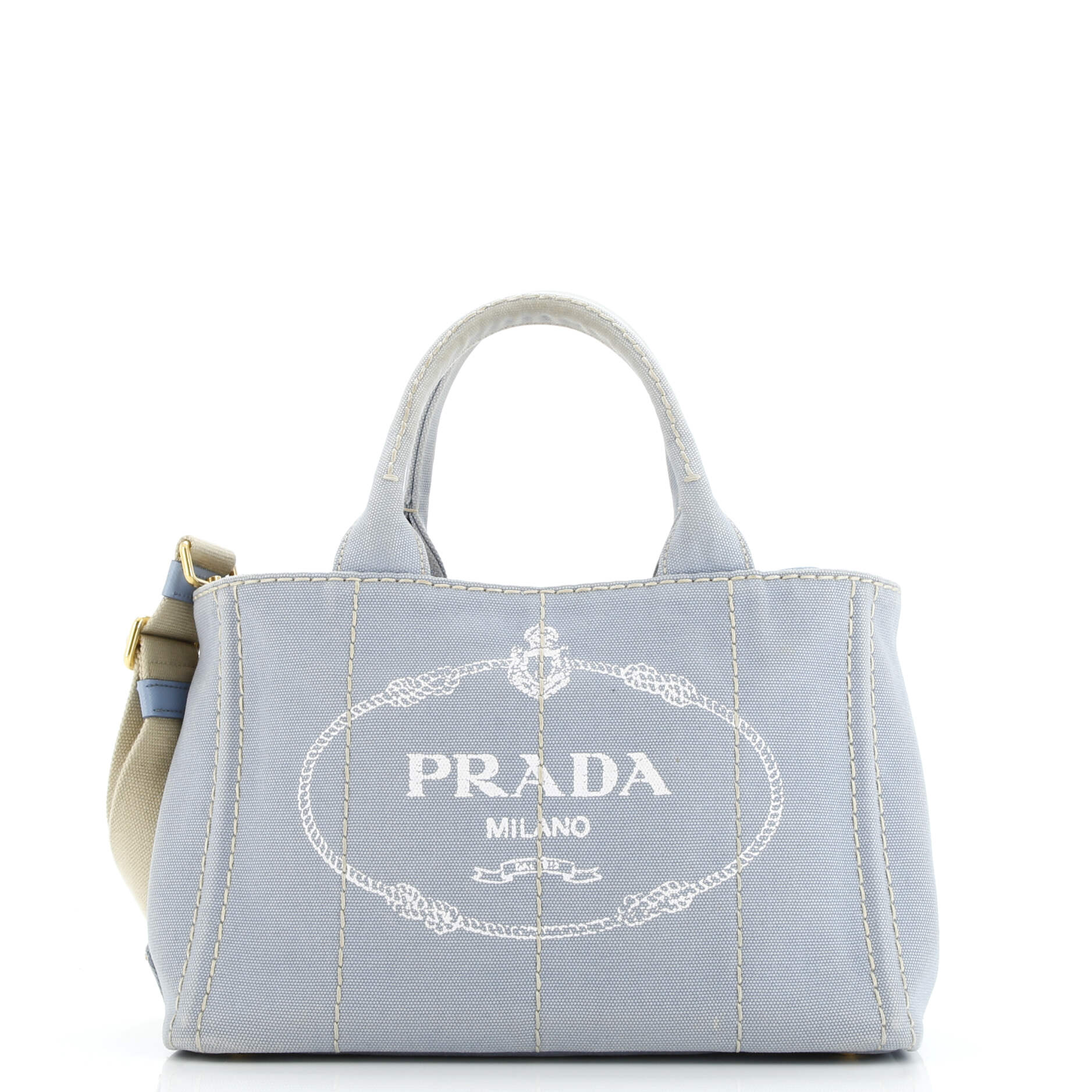 Prada Canapa Convertible Tote Canvas Mini
