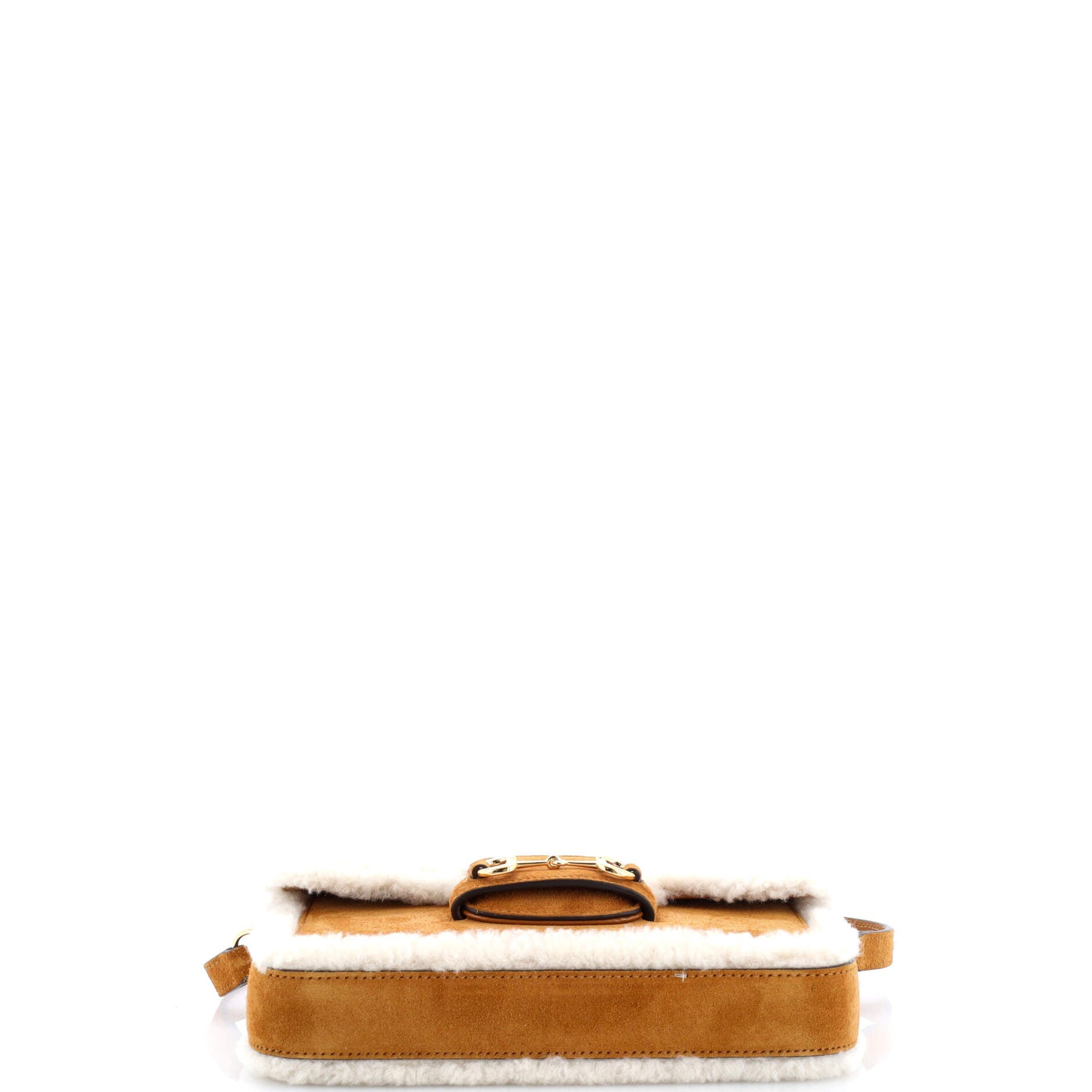Gucci Horsebit 1955 Shoulder Bag Suede with Shearling Mini