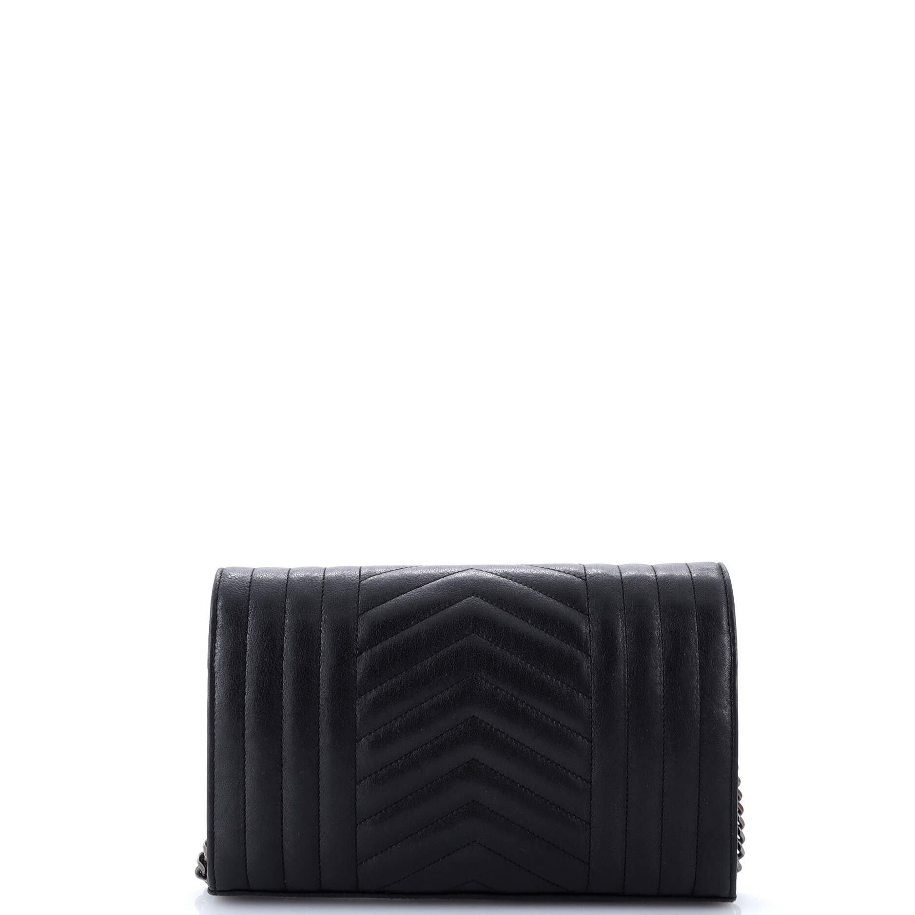 Saint Laurent Classic Monogram Chain Wallet Mixed Matelasse Leather Medium