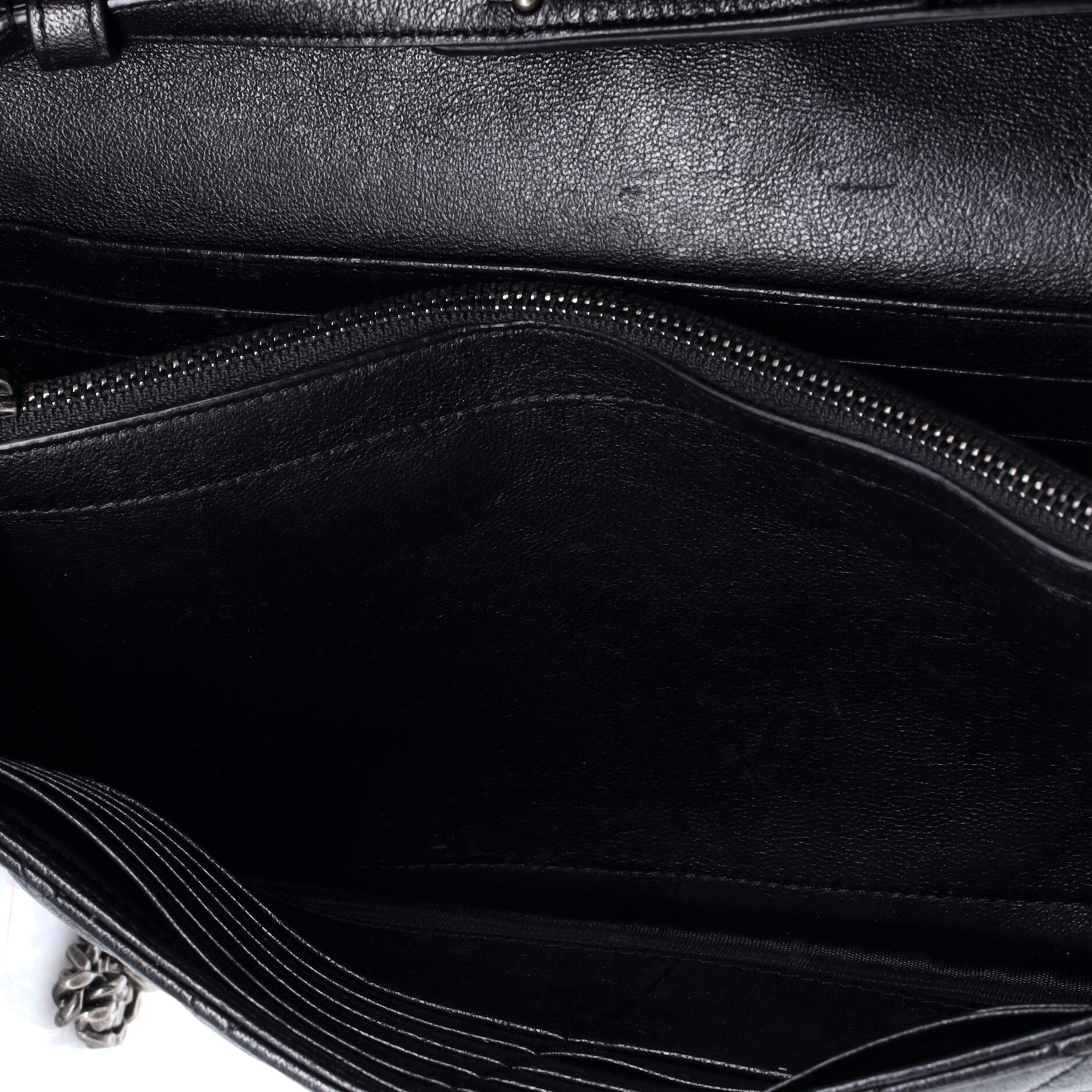 Saint Laurent Classic Monogram Chain Wallet Mixed Matelasse Leather Medium