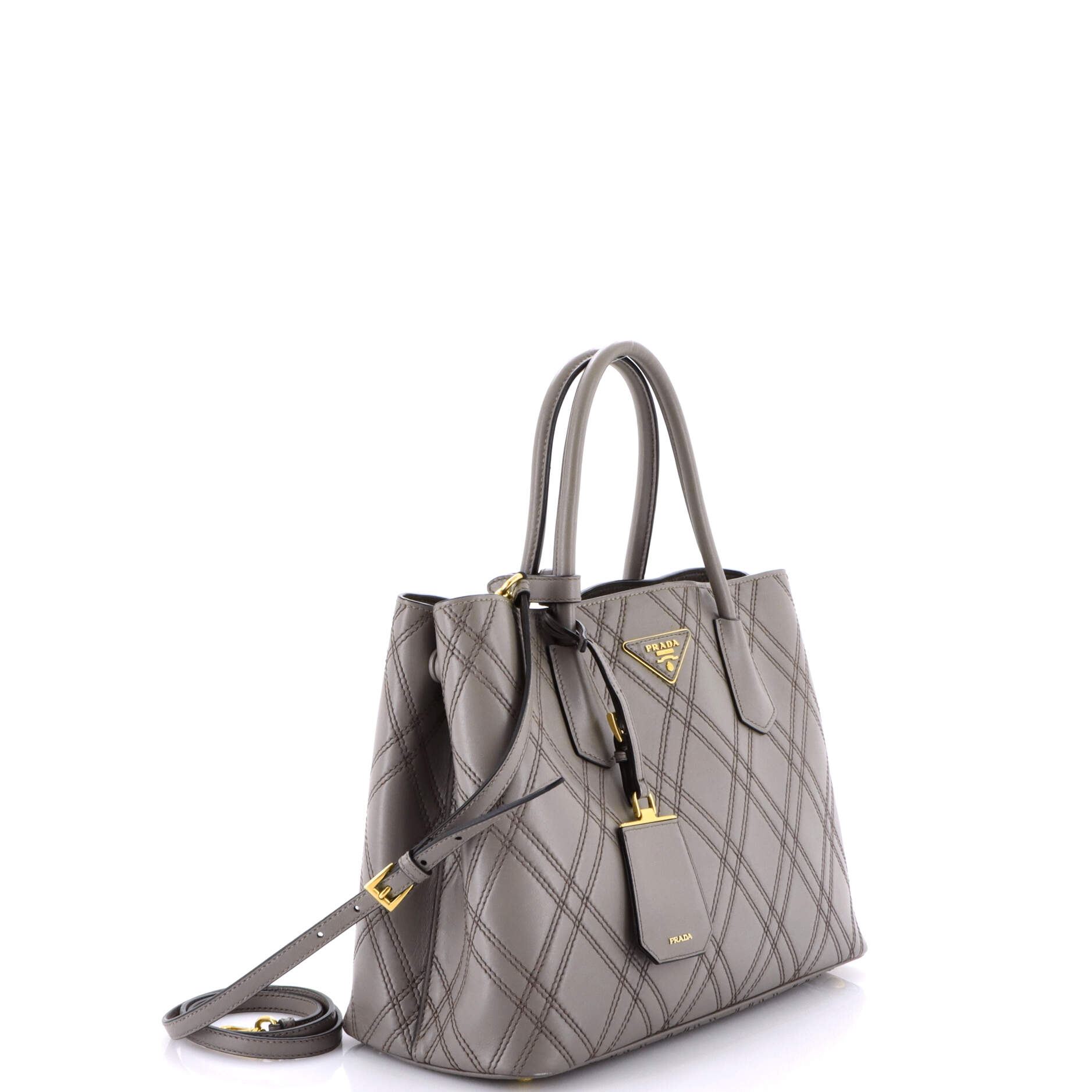 Prada Cuir Double Tote Quilted Leather Medium