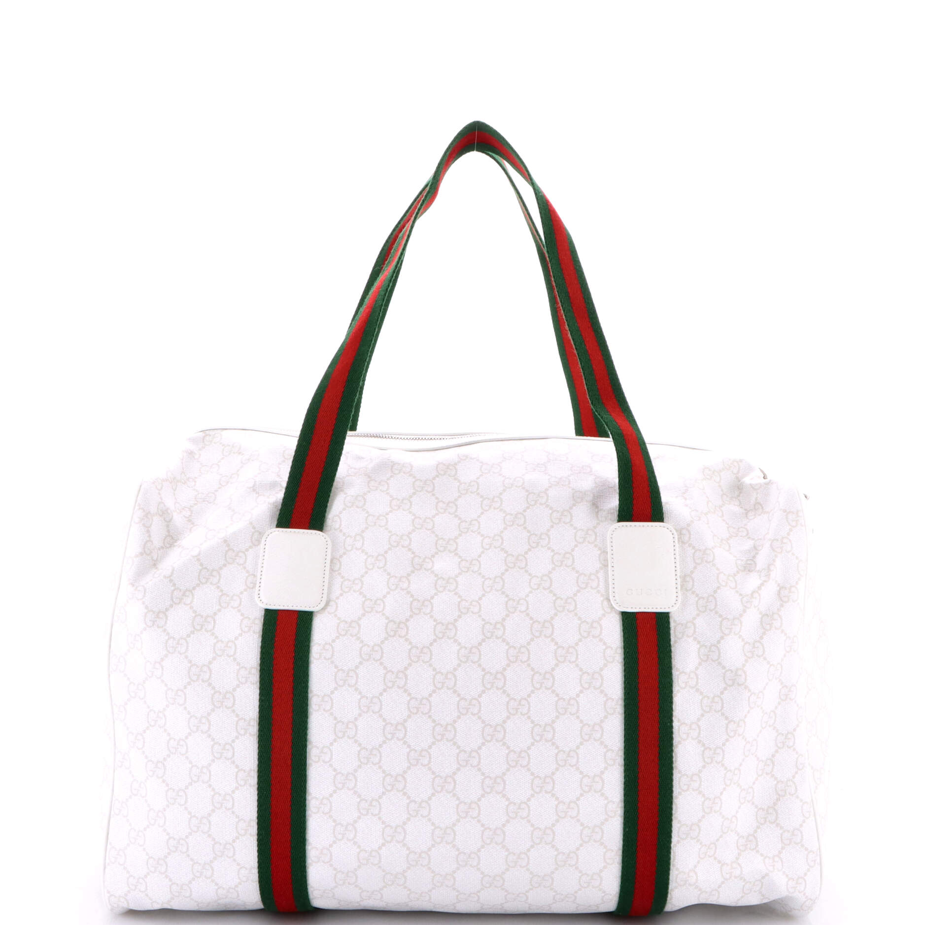 Gucci Web Convertible Duffle Bag GG Coated Canvas Medium
