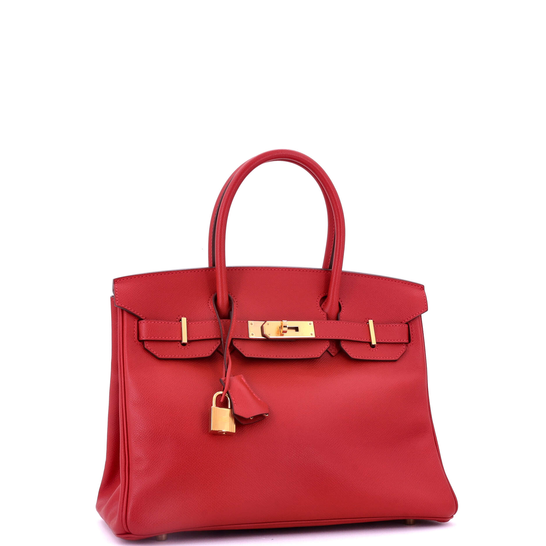 Hermes Birkin Handbag Red Epsom with Gold Hardware 30