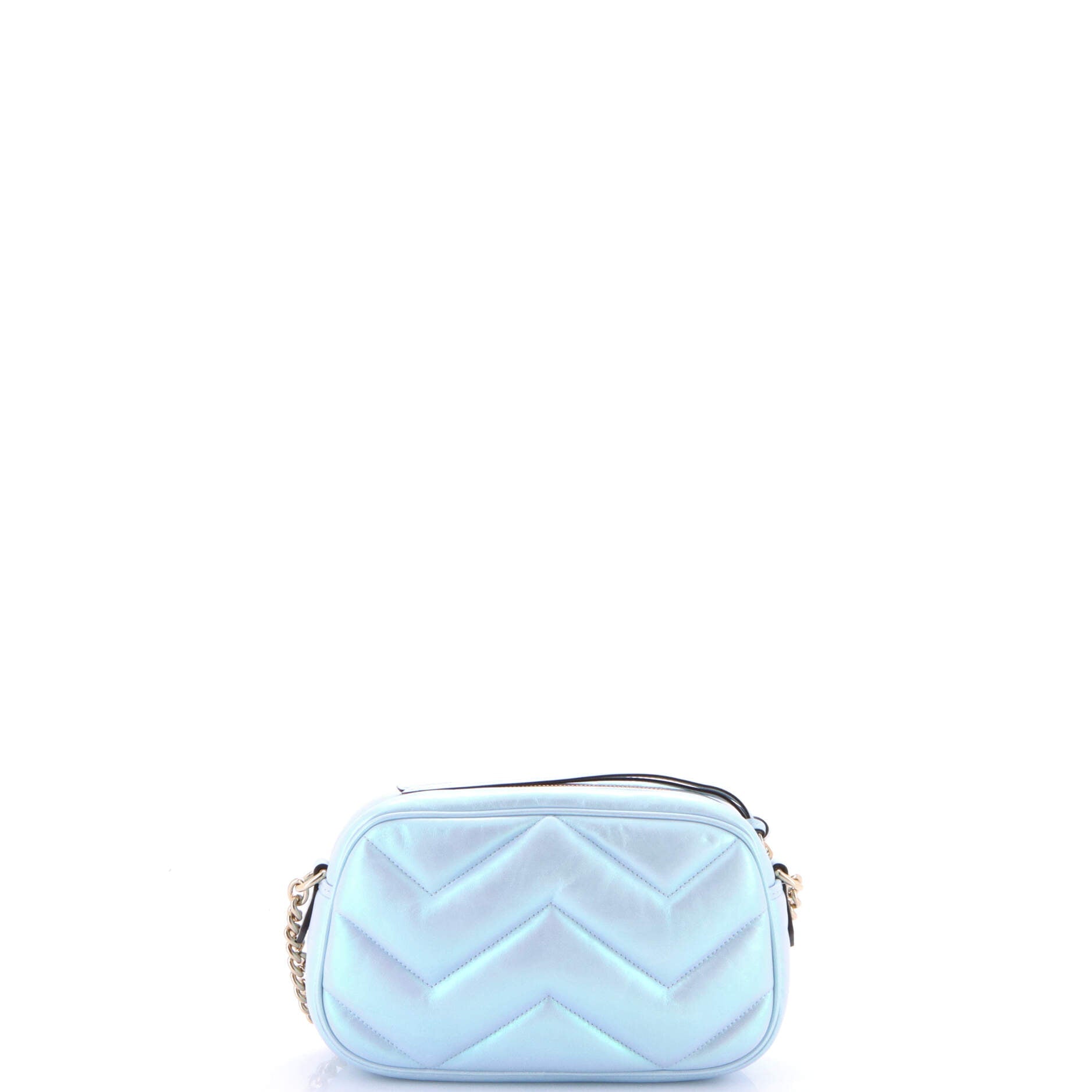 Gucci GG Marmont Shoulder Bag Chevron Iridescent Leather Small