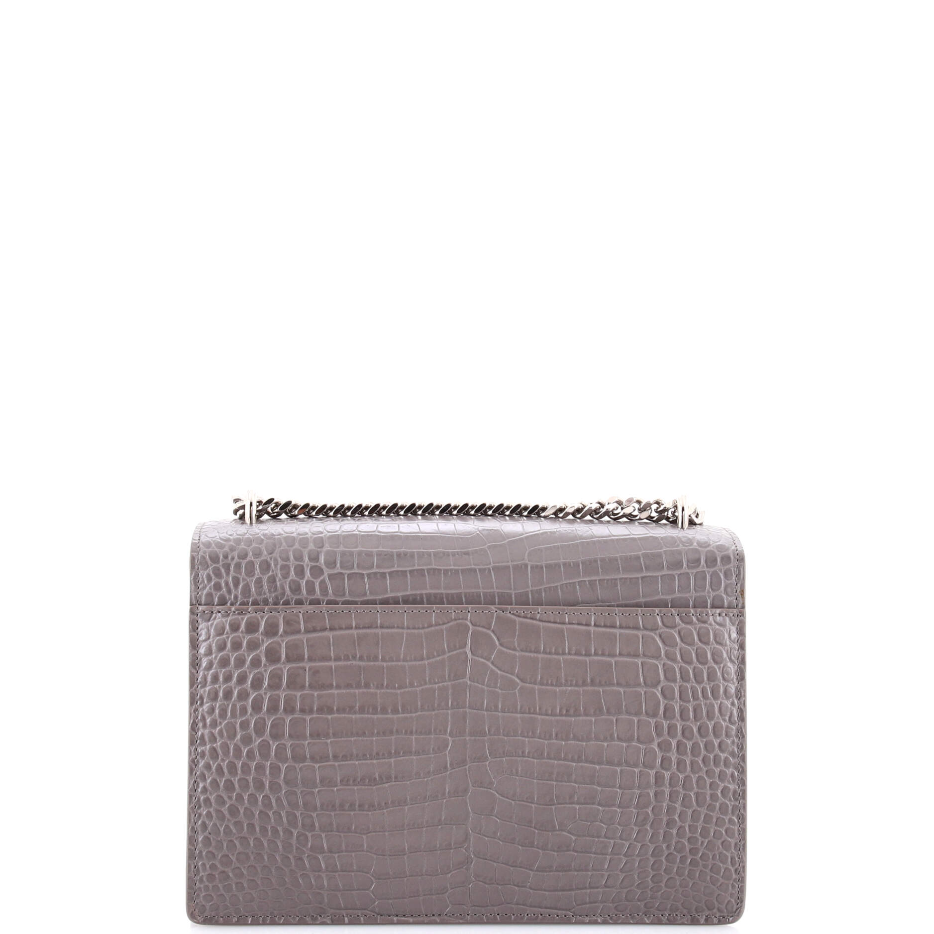 Saint Laurent Sunset Crossbody Bag Crocodile Embossed Leather Medium