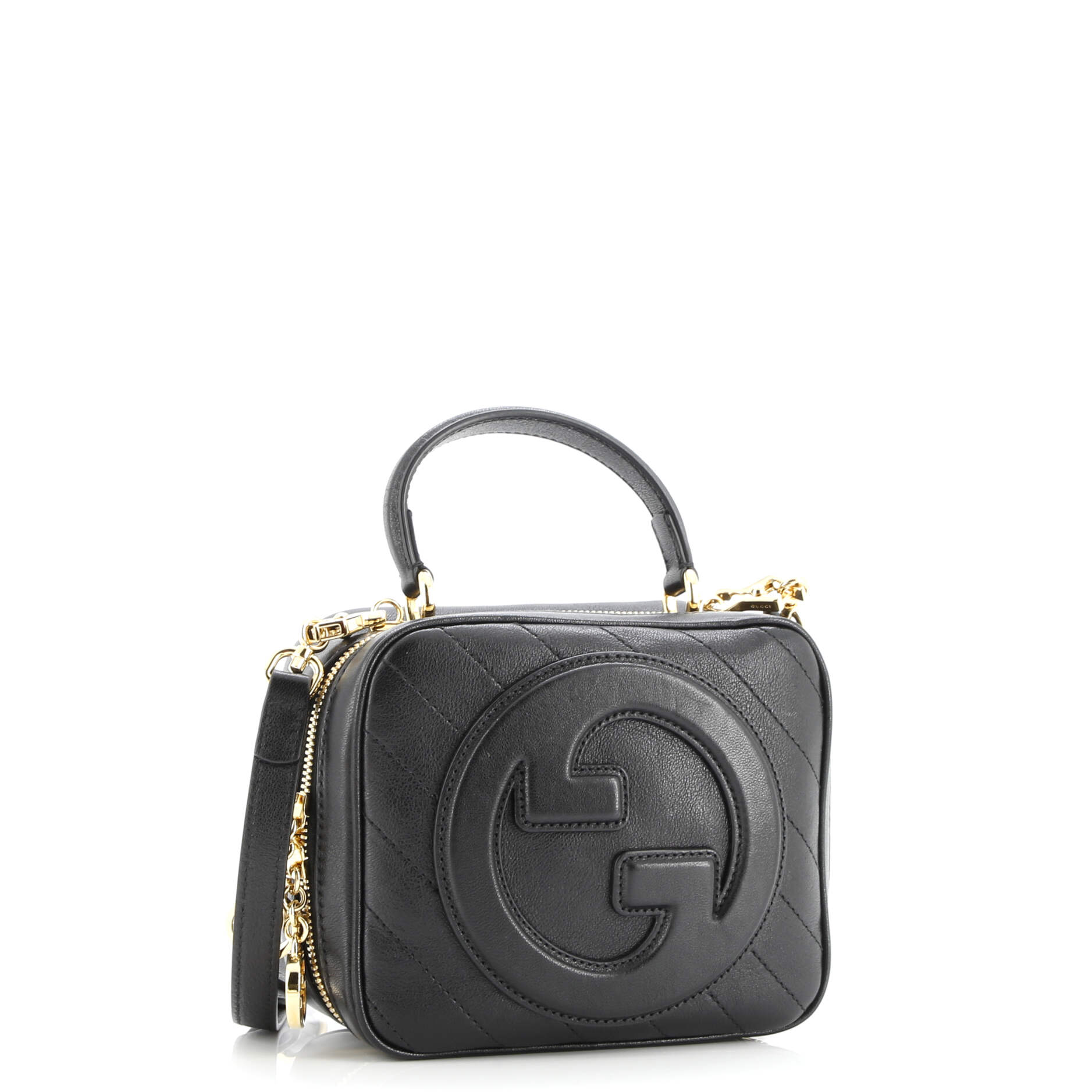 Gucci Blondie NM Top Handle Shoulder Bag Diagonal Quilted Leather