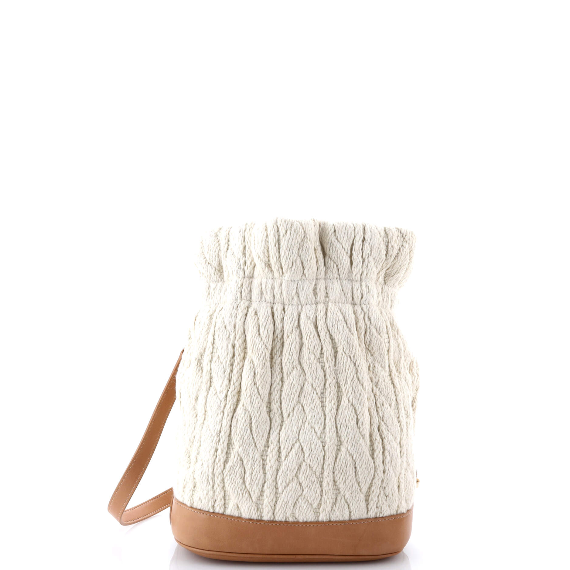 Saint Laurent Le Maillon Bucket Bag Knit Fabric with Leather