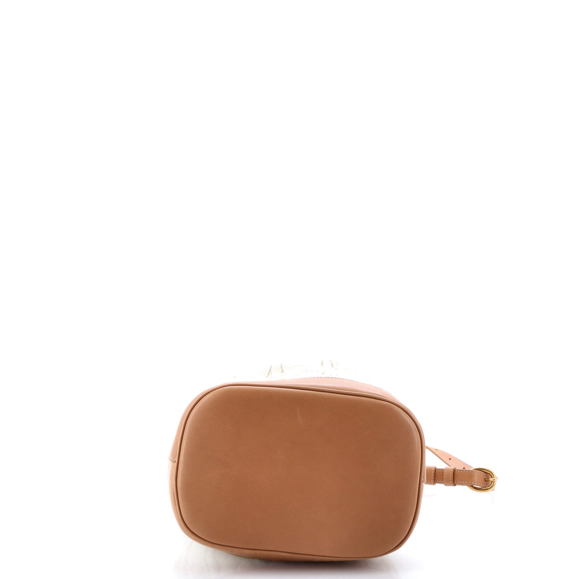 Saint Laurent Le Maillon Bucket Bag Knit Fabric with Leather