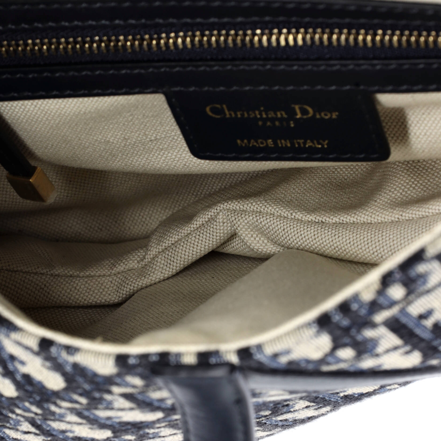Christian Dior Saddle Handbag Oblique Canvas Medium