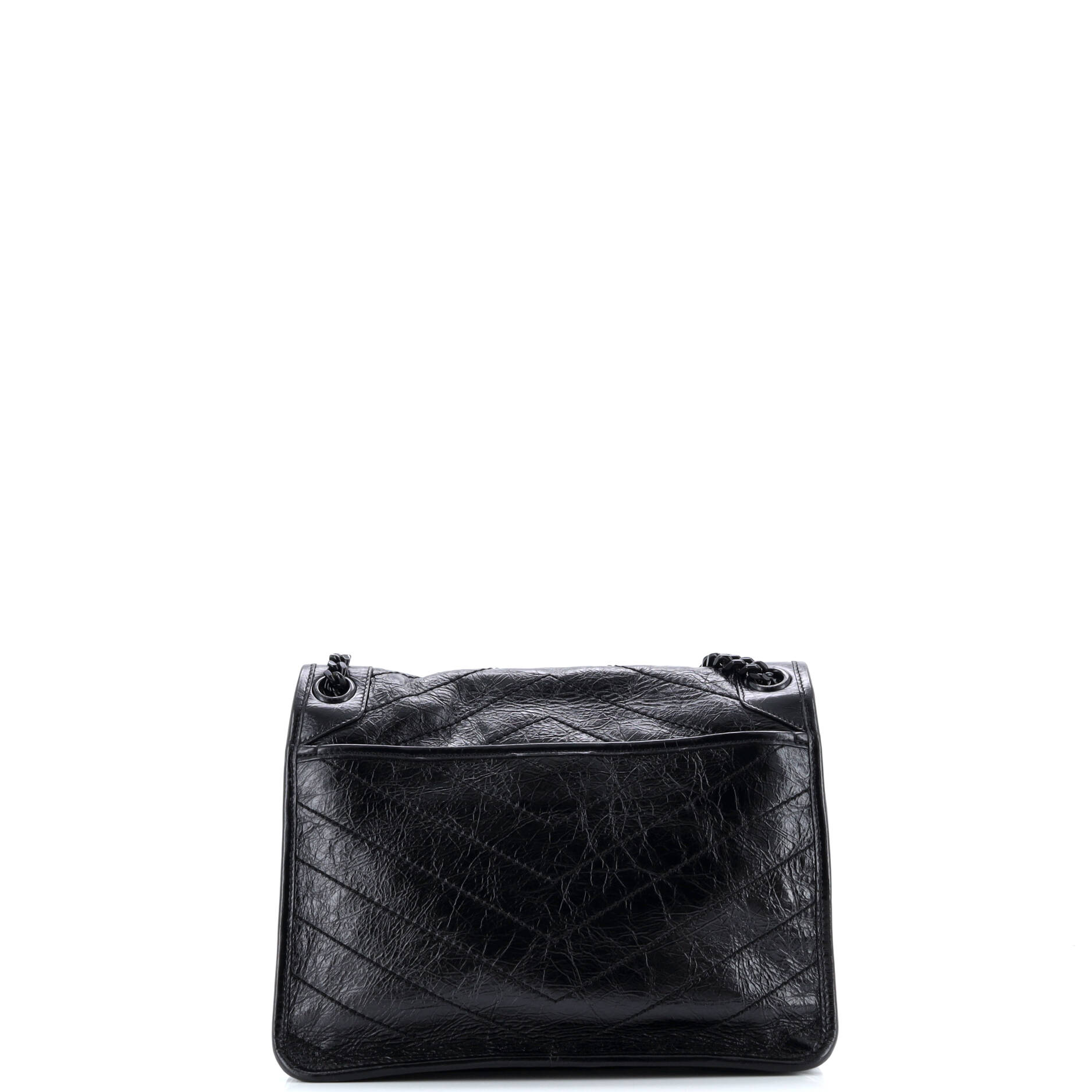 Saint Laurent Niki Chain Flap Bag Matelasse Chevron Leather Medium